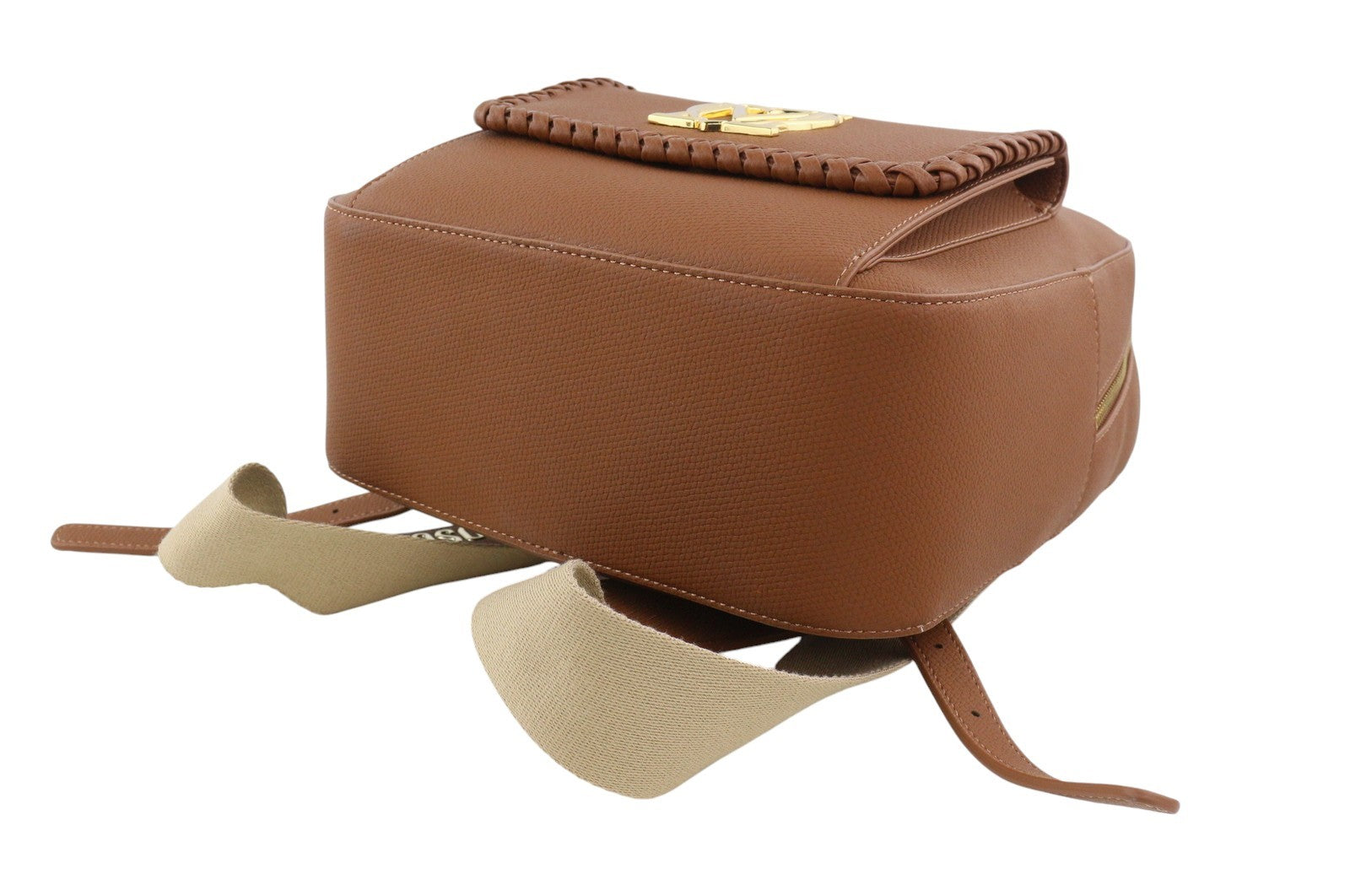 LOVE MOSCHINO Zaino PU Cammello Women Bag OS Brown Logo Zipped Backpack RRP232