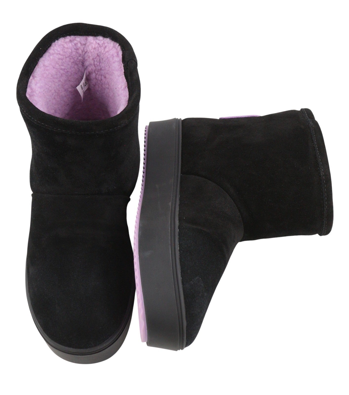 CHIARA FERRAGNI Ankle Eyelike Black Suede Women Boots EU38 Fleece Inside RRP275