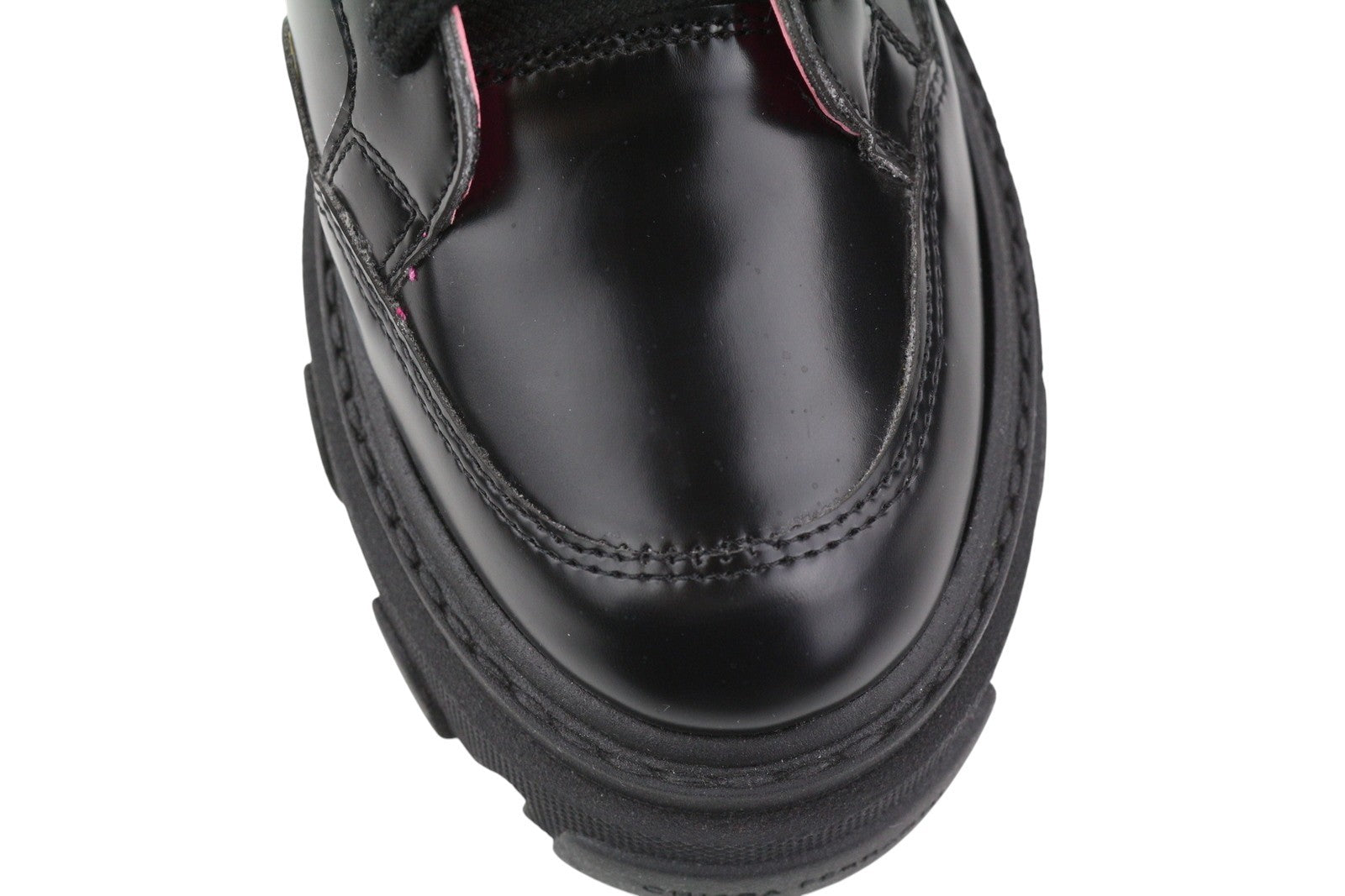 CHIARA FERRAGNI Vegan Abraded Leather Women Boots EU38 Black Chunky Sole RRP322