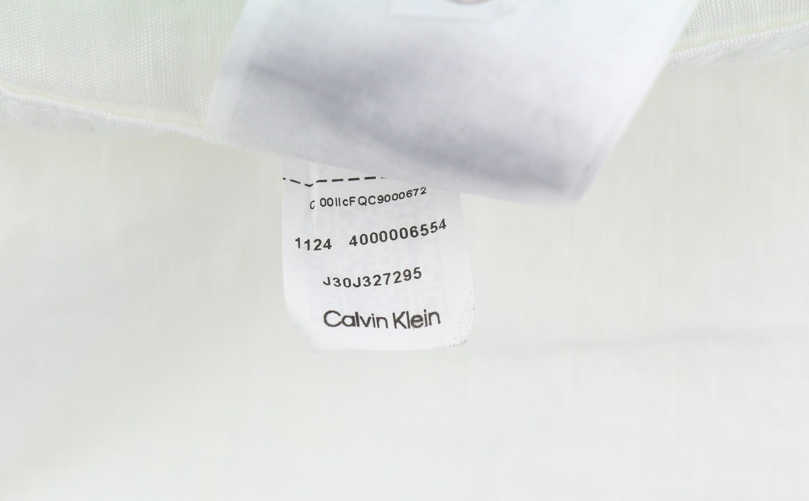CALVIN KLEIN Men Shirt M White Linen Blend Spread Neck Button-Up Patch Pocket