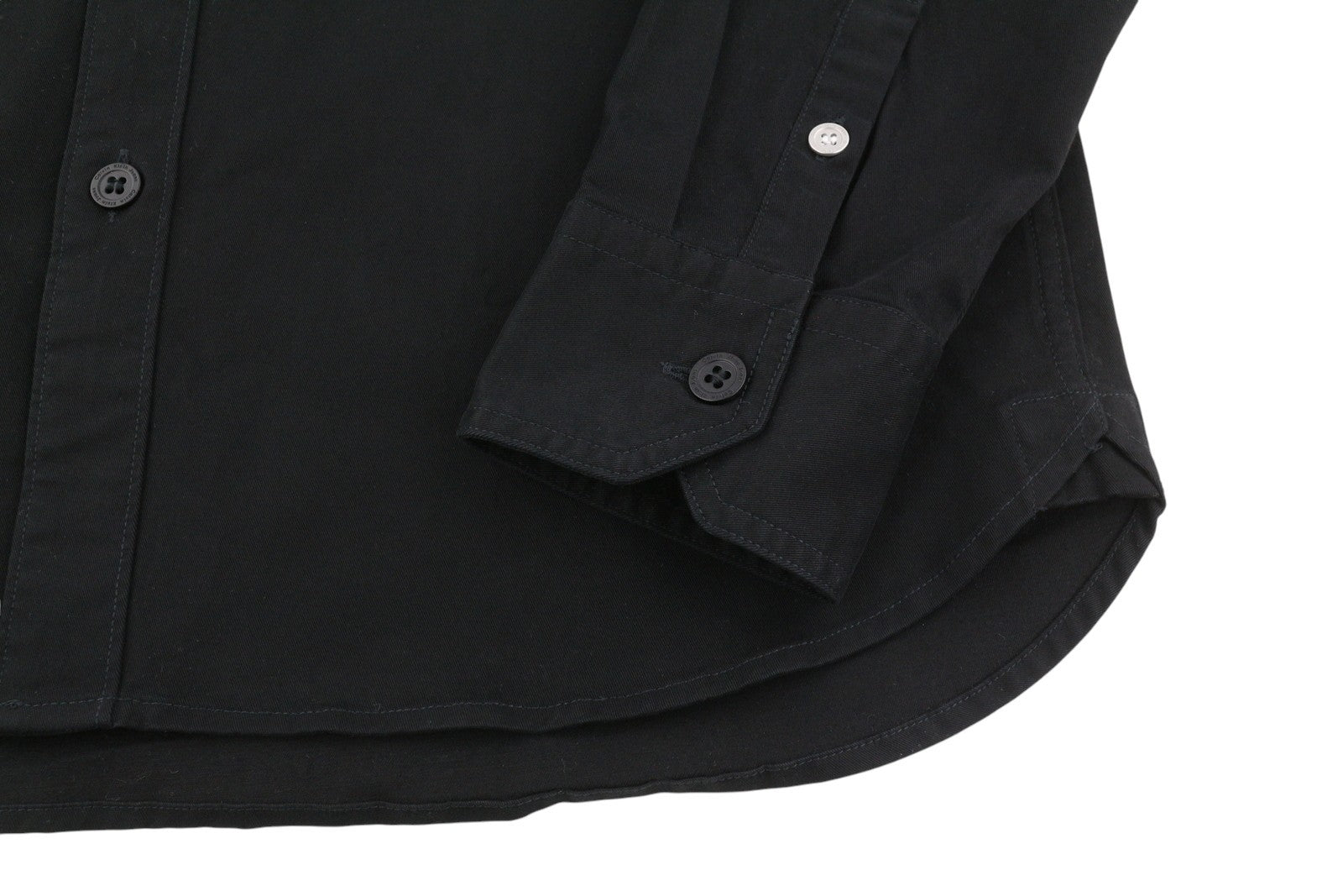 CALVIN KLEIN Men Shirt L Black Regular Fit Spread Neck Button-Up Dark Casual