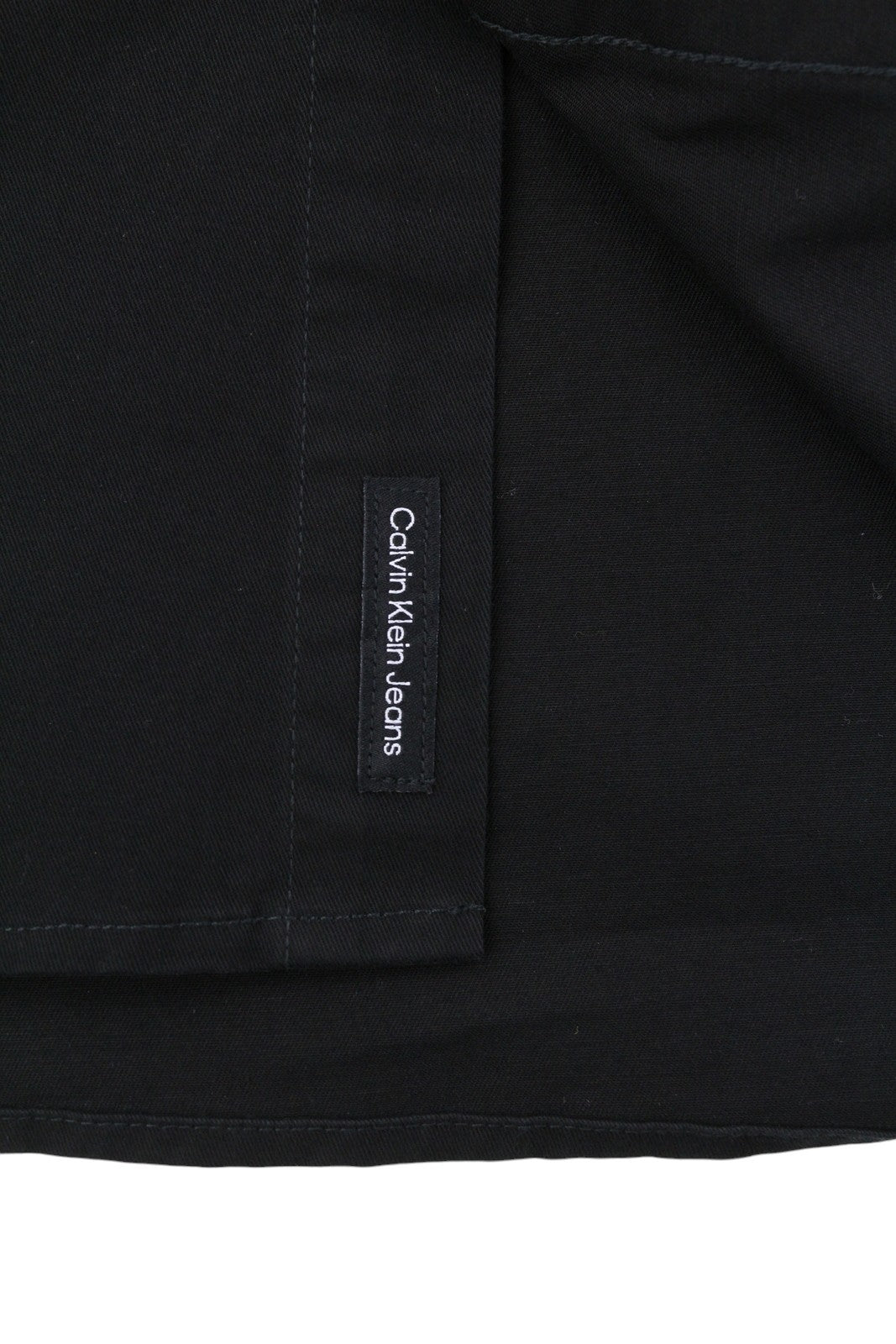 CALVIN KLEIN Men Shirt L Black Regular Fit Spread Neck Button-Up Dark Casual