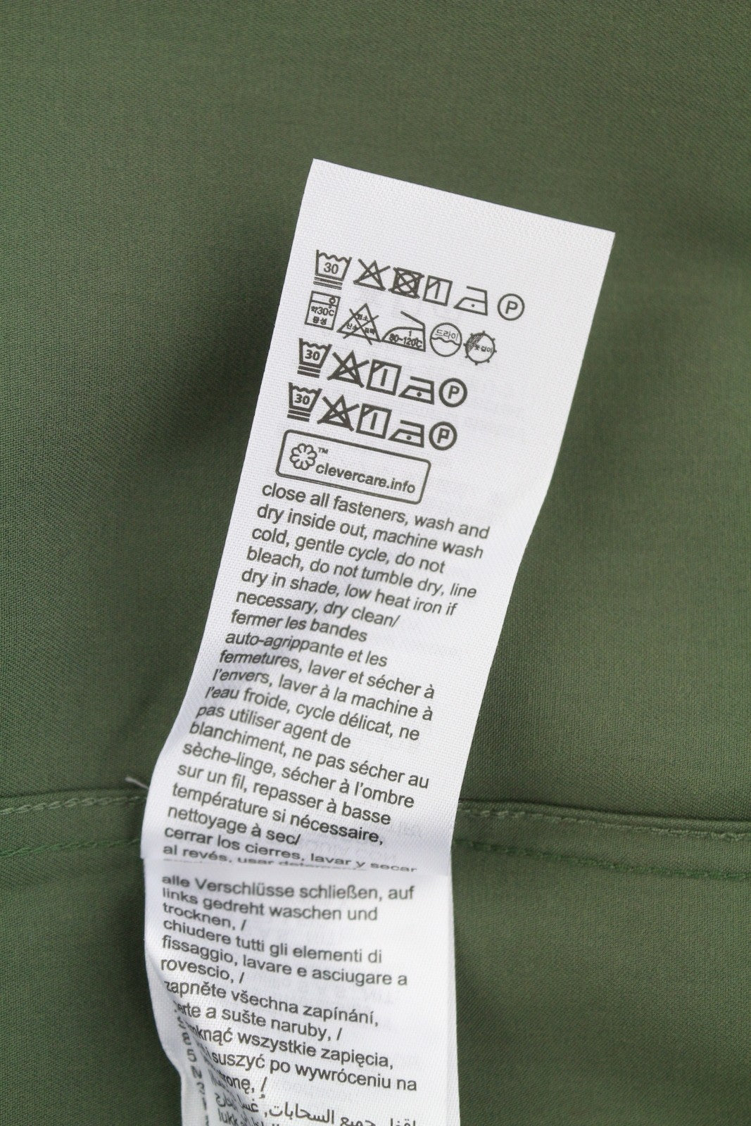 CALVIN KLEIN Minimal Twill Tail Men Shirt S Green Spread Patch Pocket Overshirt