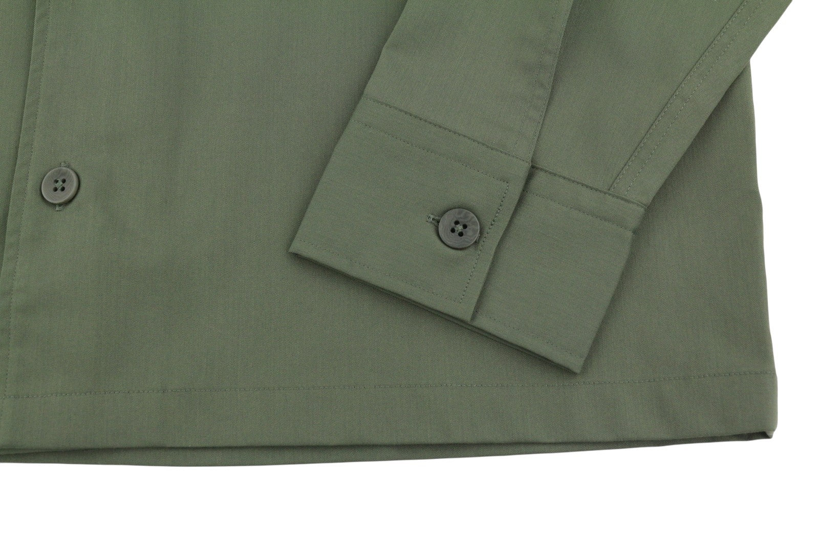CALVIN KLEIN Minimal Twill Tail Men Shirt M Green Spread Patch Pocket Overshirt