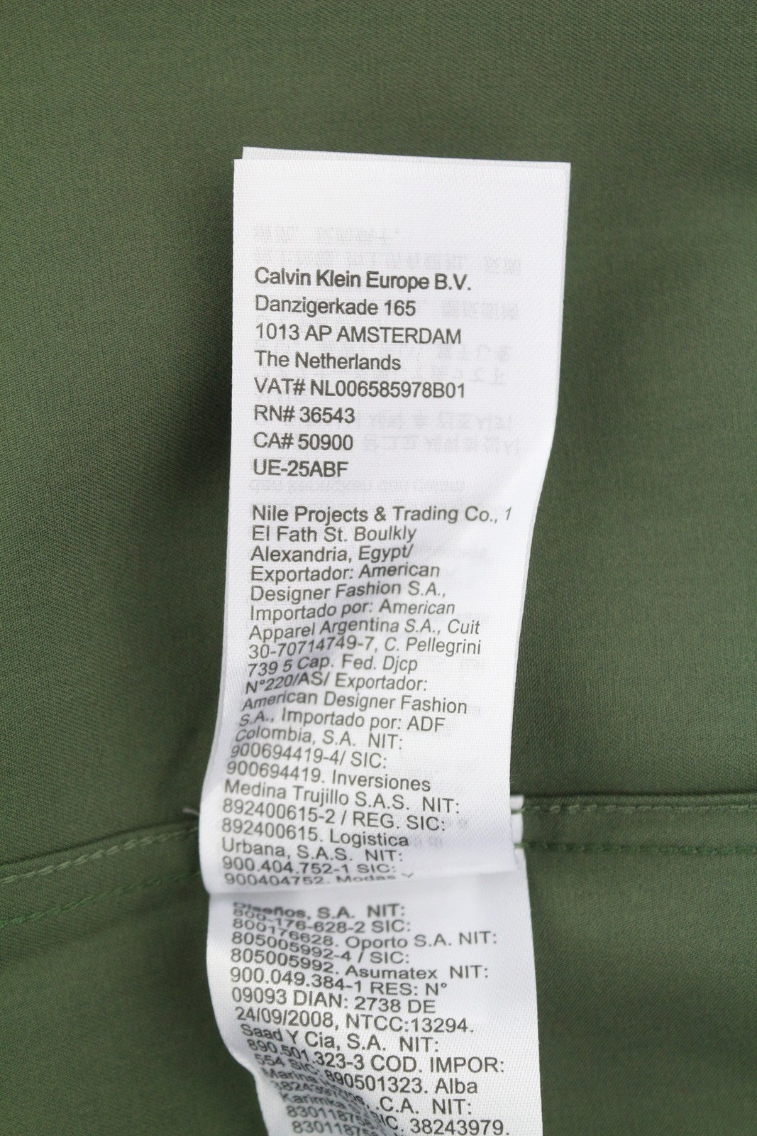 CALVIN KLEIN Minimal Twill Tail Men Shirt M Green Spread Patch Pocket Overshirt