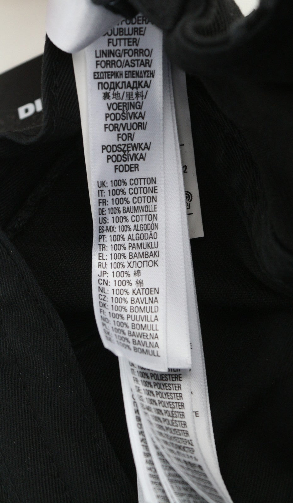 DIESEL C-Stone Men's Cap One Size Baseball D-Rill Usion Black Logo Cotton