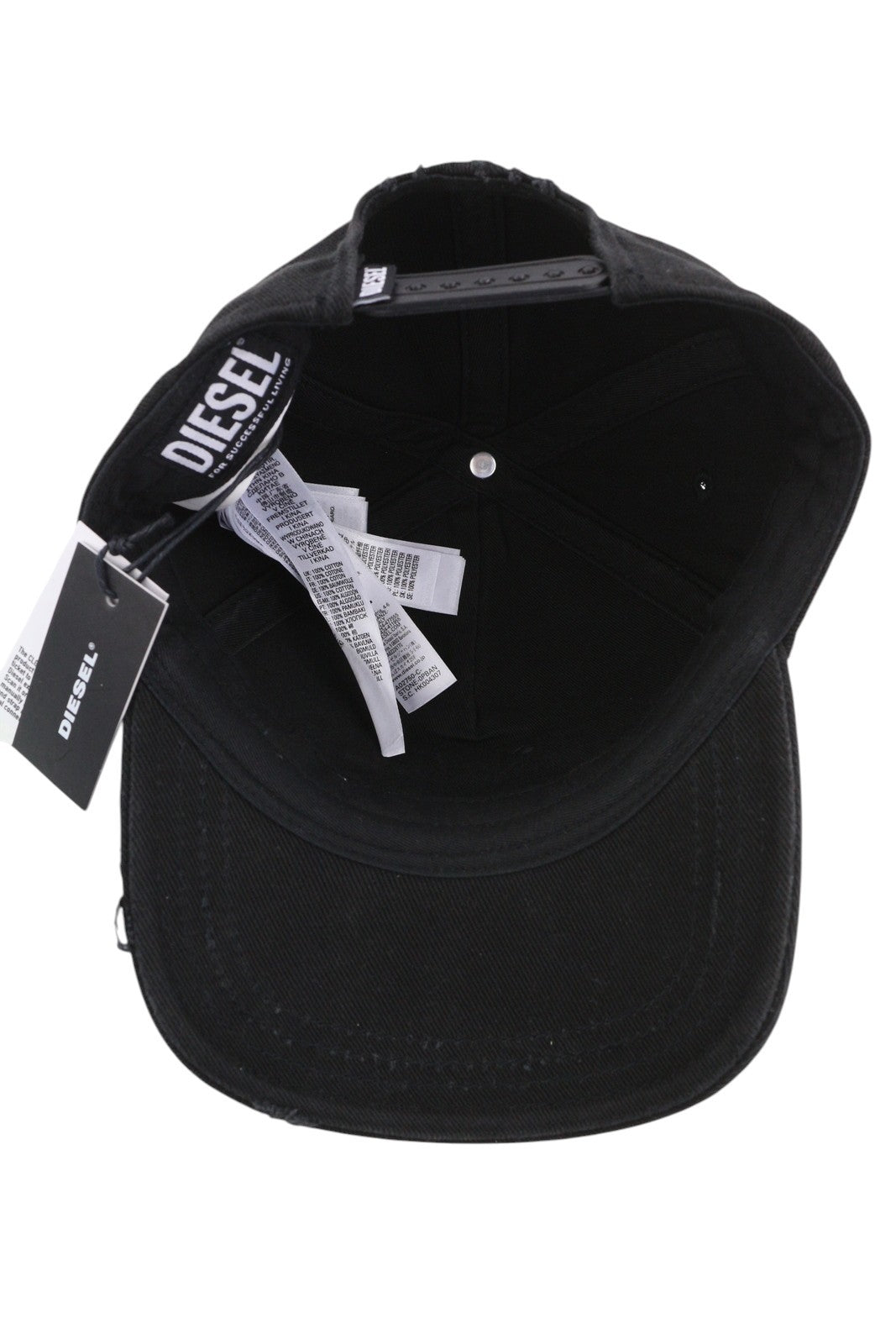DIESEL C-Stone Men's Cap One Size Baseball D-Rill Usion Black Cotton Logo