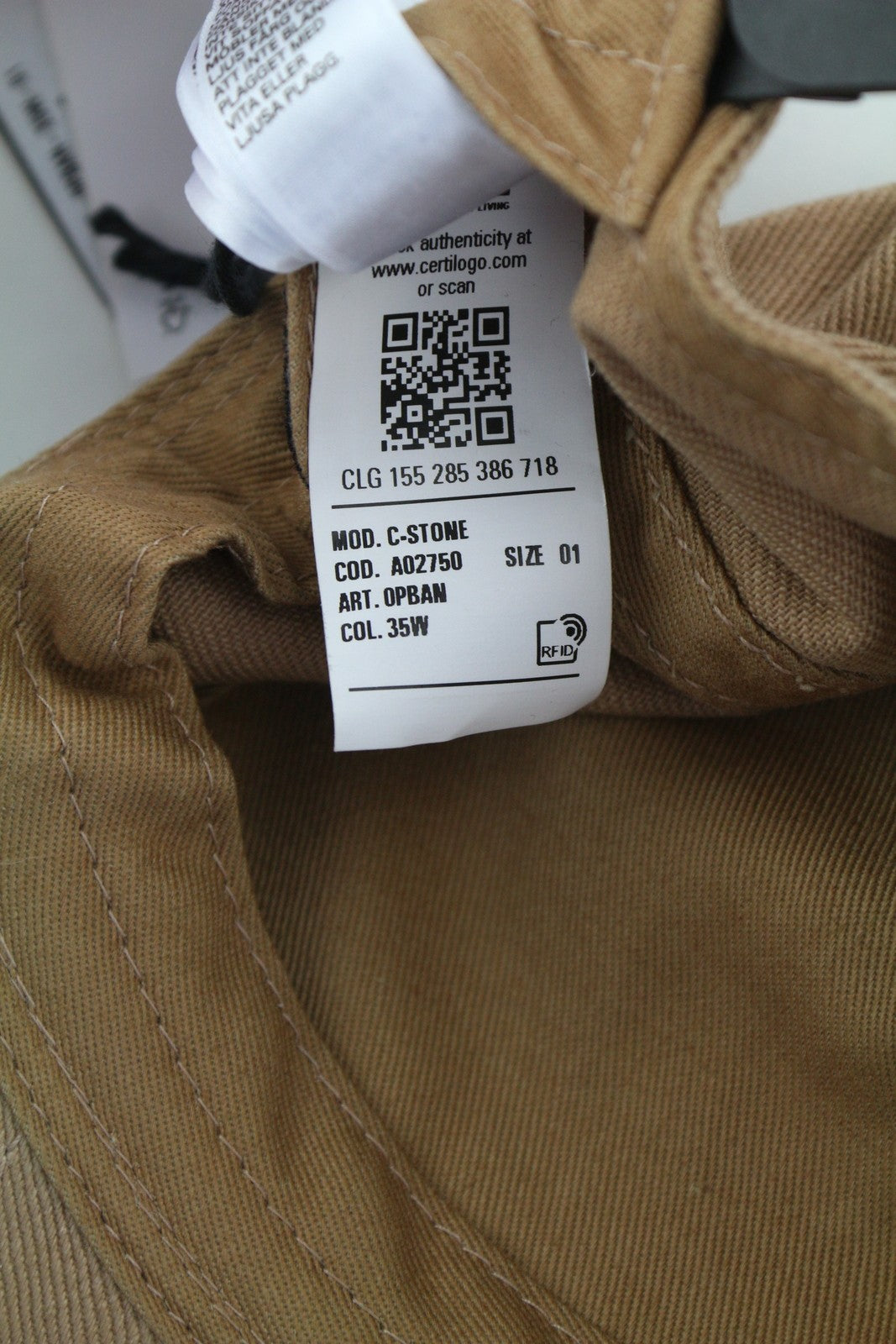 DIESEL C-Stone Men's Cap One Size Baseball D-Rill Usion Brown Cotton Logo