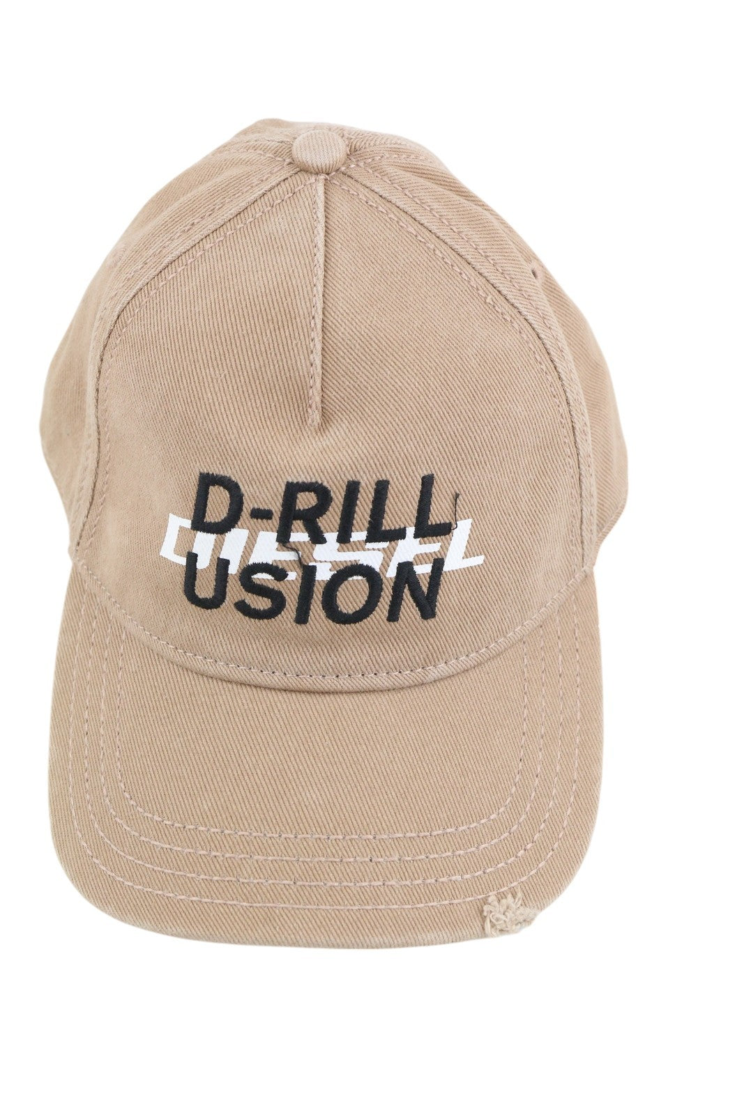 DIESEL C-Stone Men's Cap One Size Baseball D-Rill Usion Brown Cotton Logo