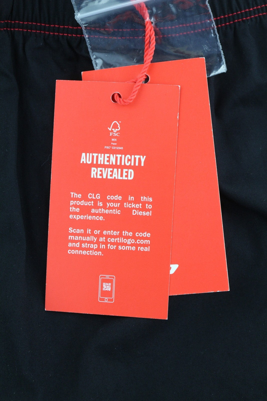 DIESEL Uubx-Stark Men's Underwear 2XL Boxer Black Elastic Waist Logo