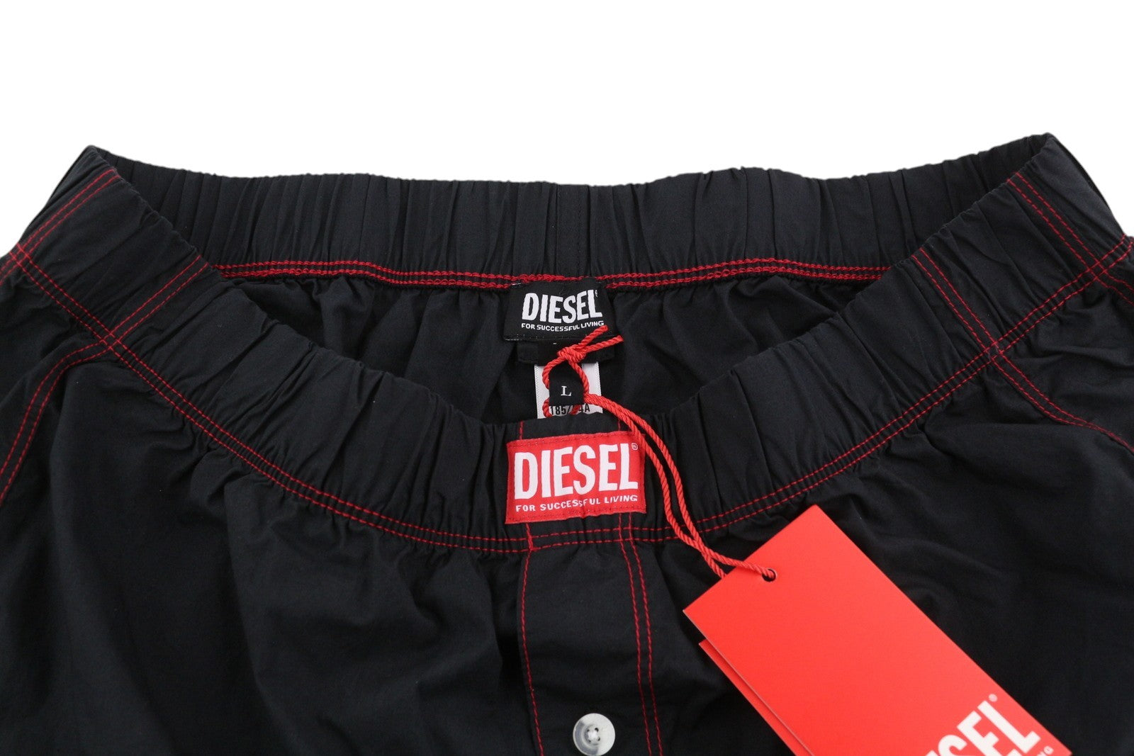 DIESEL Uubx-Stark Men's Underwear L Boxer Black Elastic Waist Logo