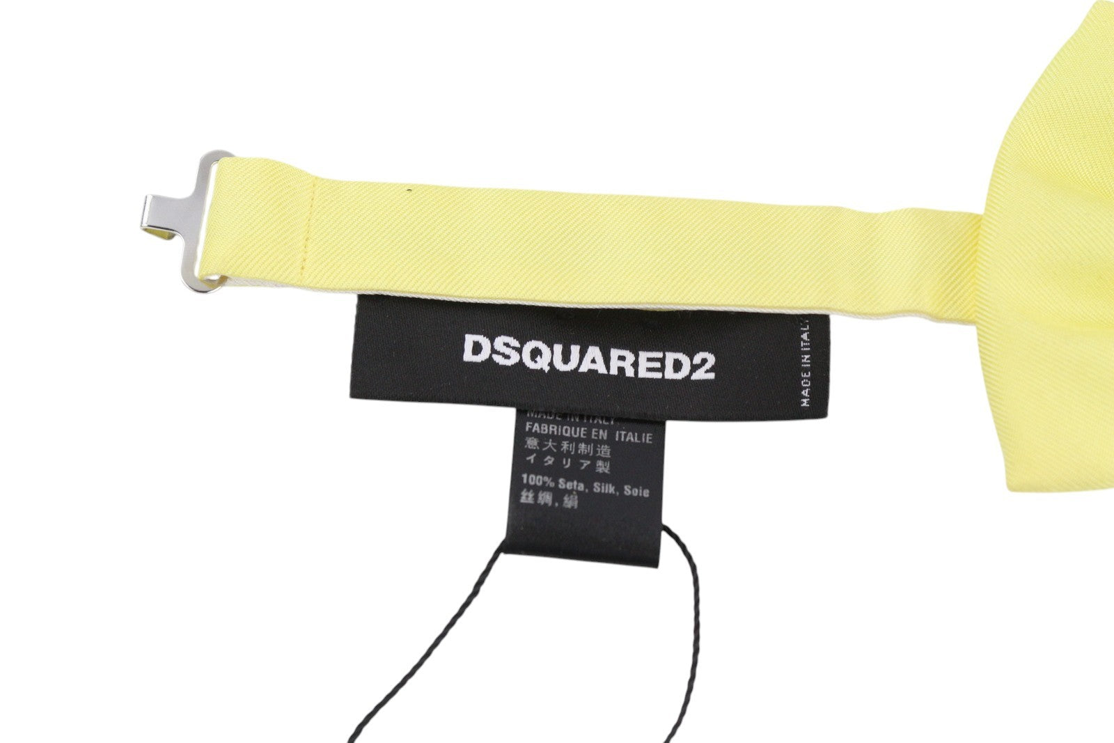 DSQUARED2 Men Bow Tie OS Silk Yellow Butterfly Self-Tie Formal All Seasons