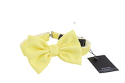 DSQUARED2 Men Bow Tie OS Silk Light Yellow Butterfly Self-Tie Formal Logo