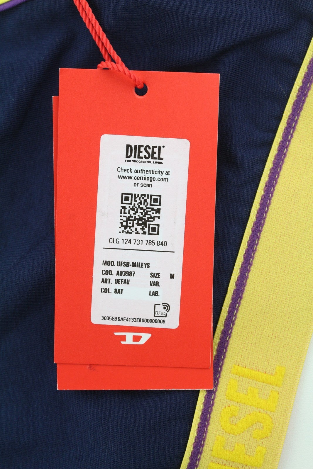 DIESEL Ufsb-Mileys Women's Sports Bra M Dark Blue Stretch Round Neck Top