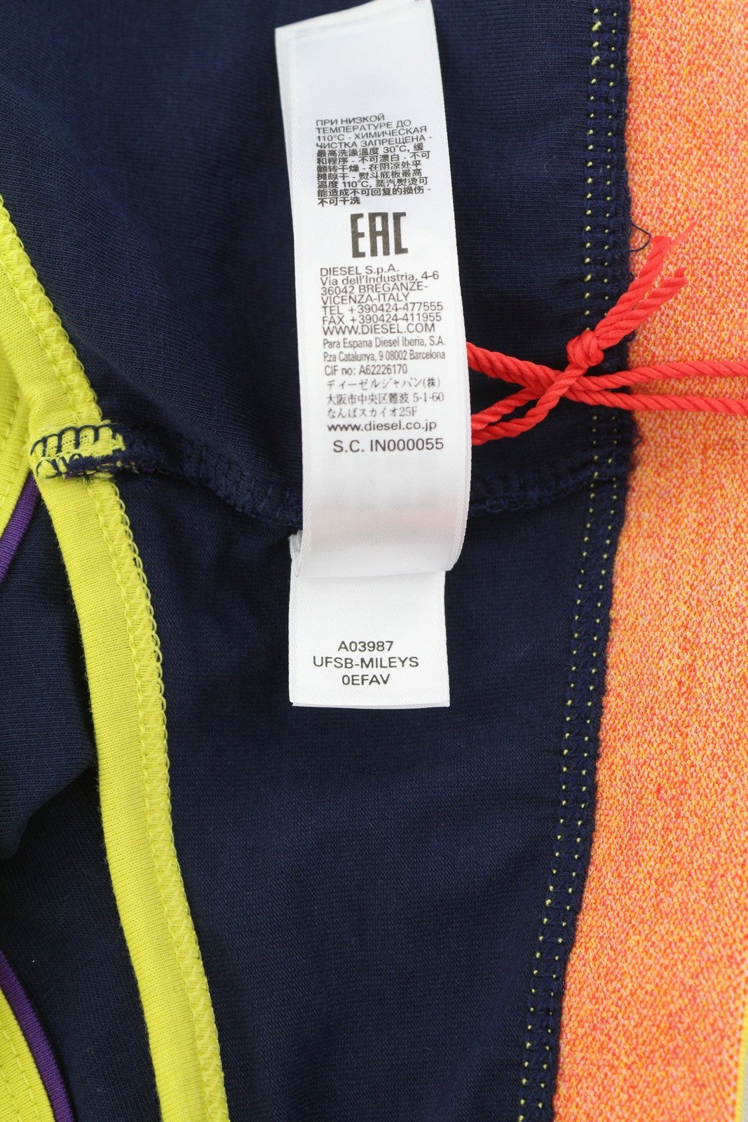 DIESEL Ufsb-Mileys Women's Sports Bra L Blue Logo Stretch Sleeveless Active