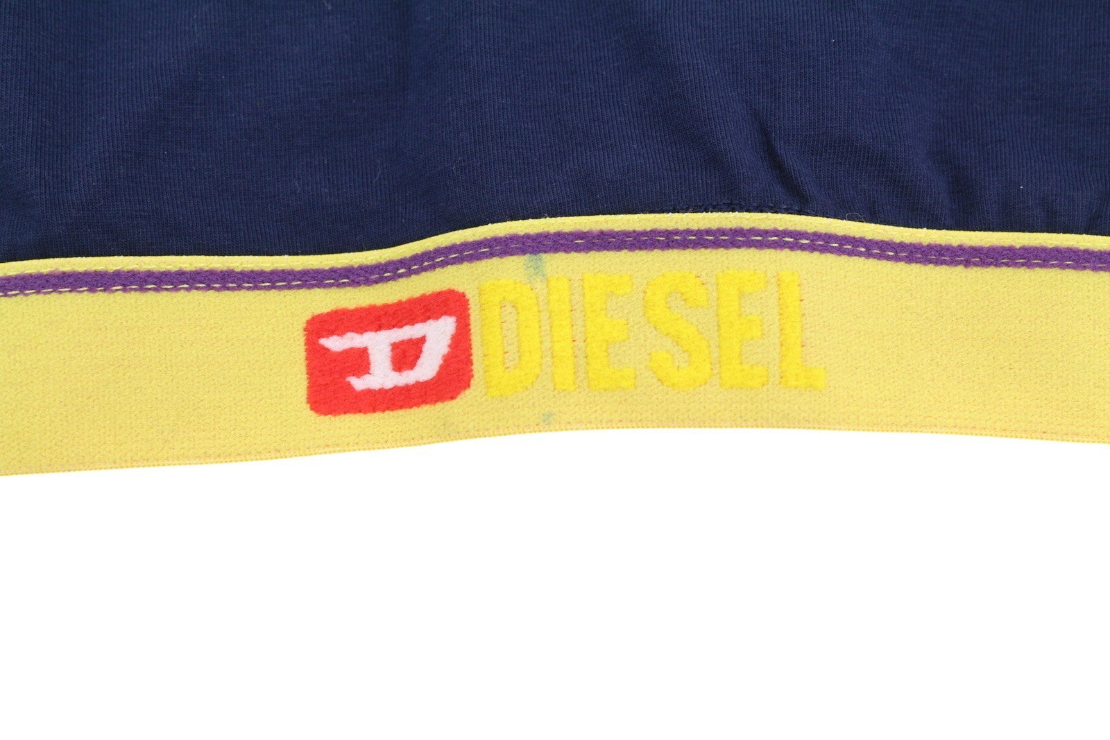 DIESEL Ufsb-Mileys Women's Sports Bra L Blue Logo Stretchy Athletic Round Neck