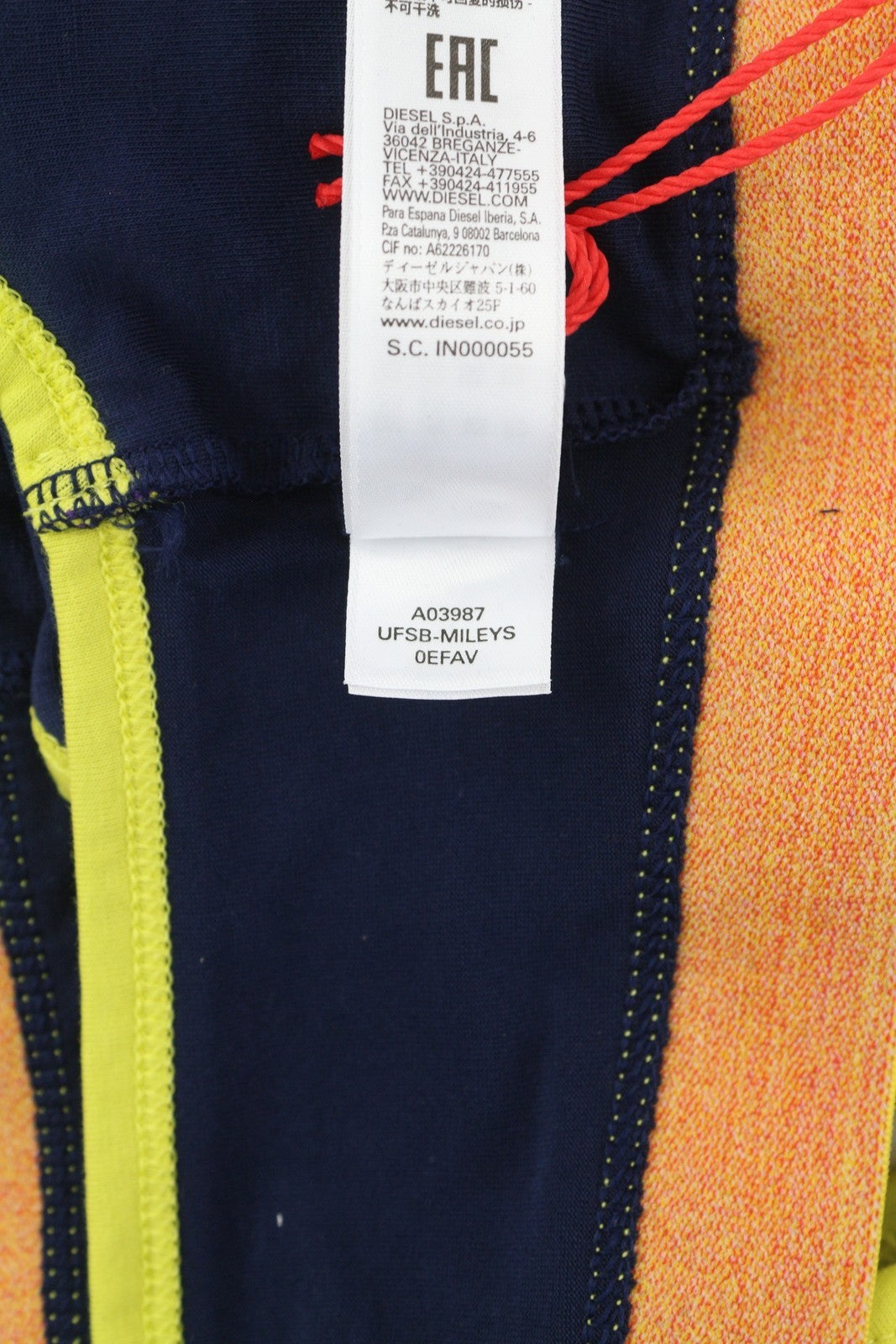 DIESEL Ufsb-Mileys Women's Sports Bra XL Blue Stretch Logo Sleeveless Training