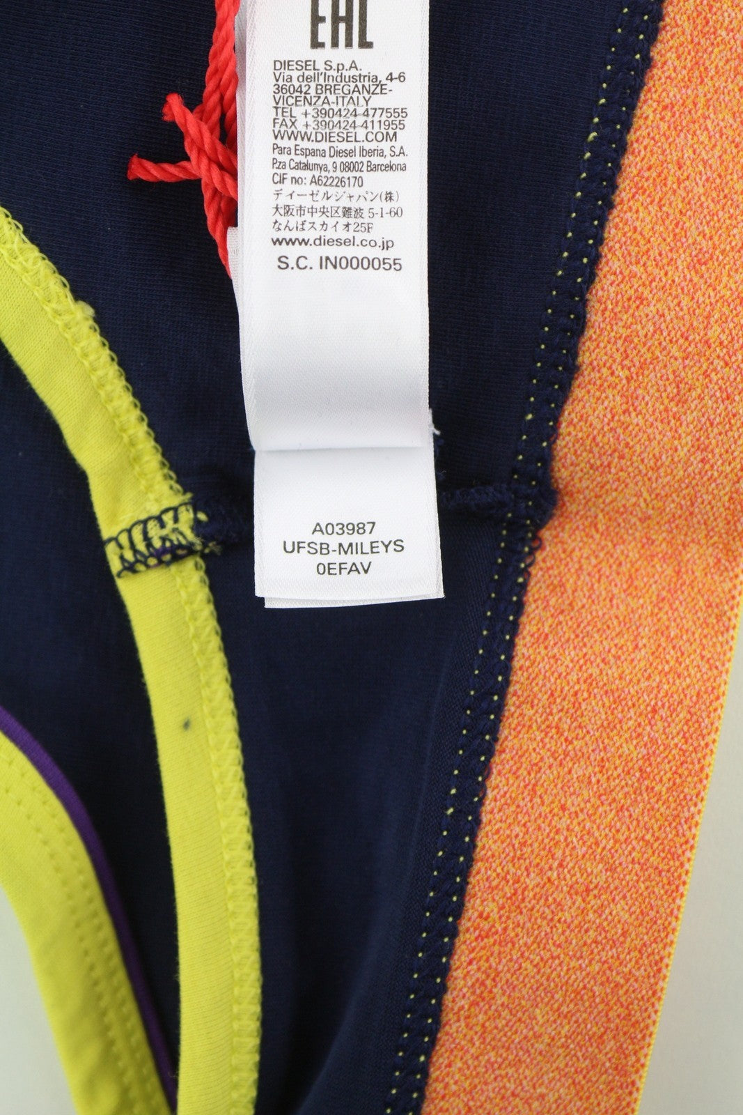 DIESEL Ufsb-Mileys Women's Sports Bra S Blue Stretchy Logo Sleeveless Active