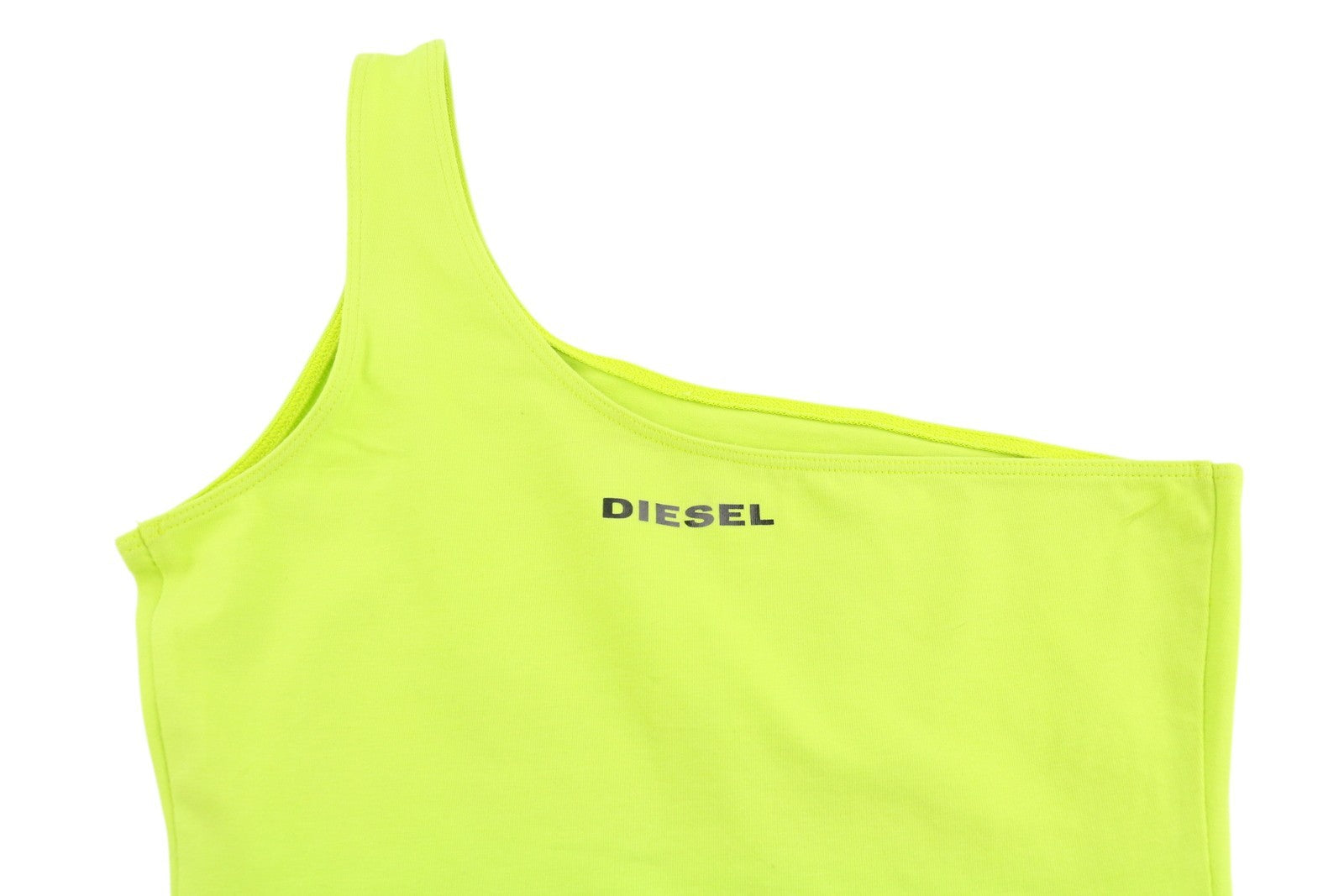DIESEL Uftk-Jane Women's Bodysuit S Neon One-Shoulder Stretch Slim All-Season