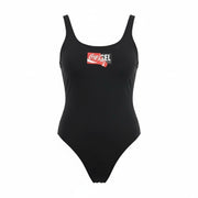 DIESEL X Coca-Cola CC-Flamnew-Cola Women Swimsuit XS Black Stretch One-Piece
