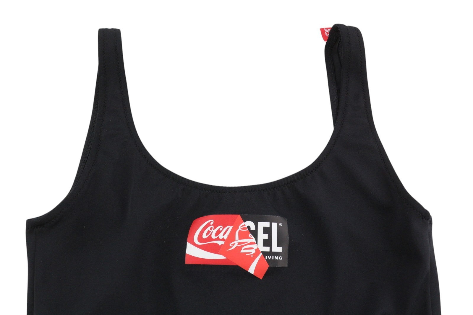 DIESEL X Coca-Cola CC-Flamnew-Cola Women Swimsuit XS Black Stretch One-Piece
