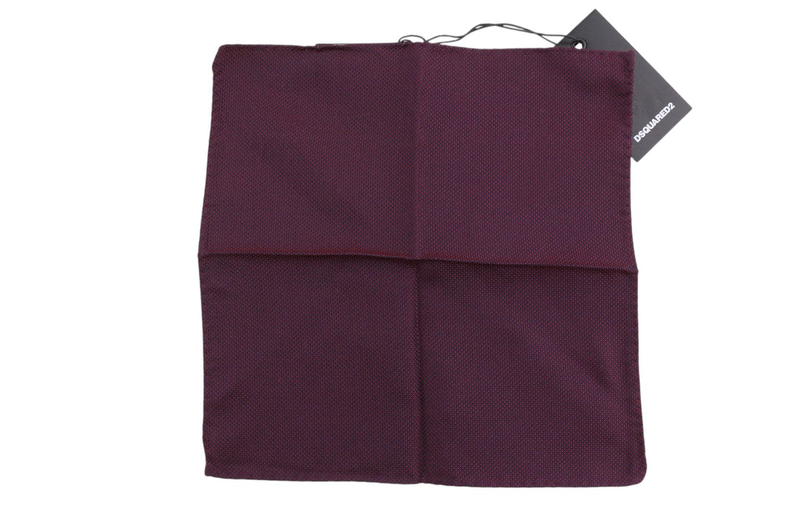 DSQUARED2 Men Handkerchief 20x20 CM Burgundy Silk Pocket Square Pattern RRP199