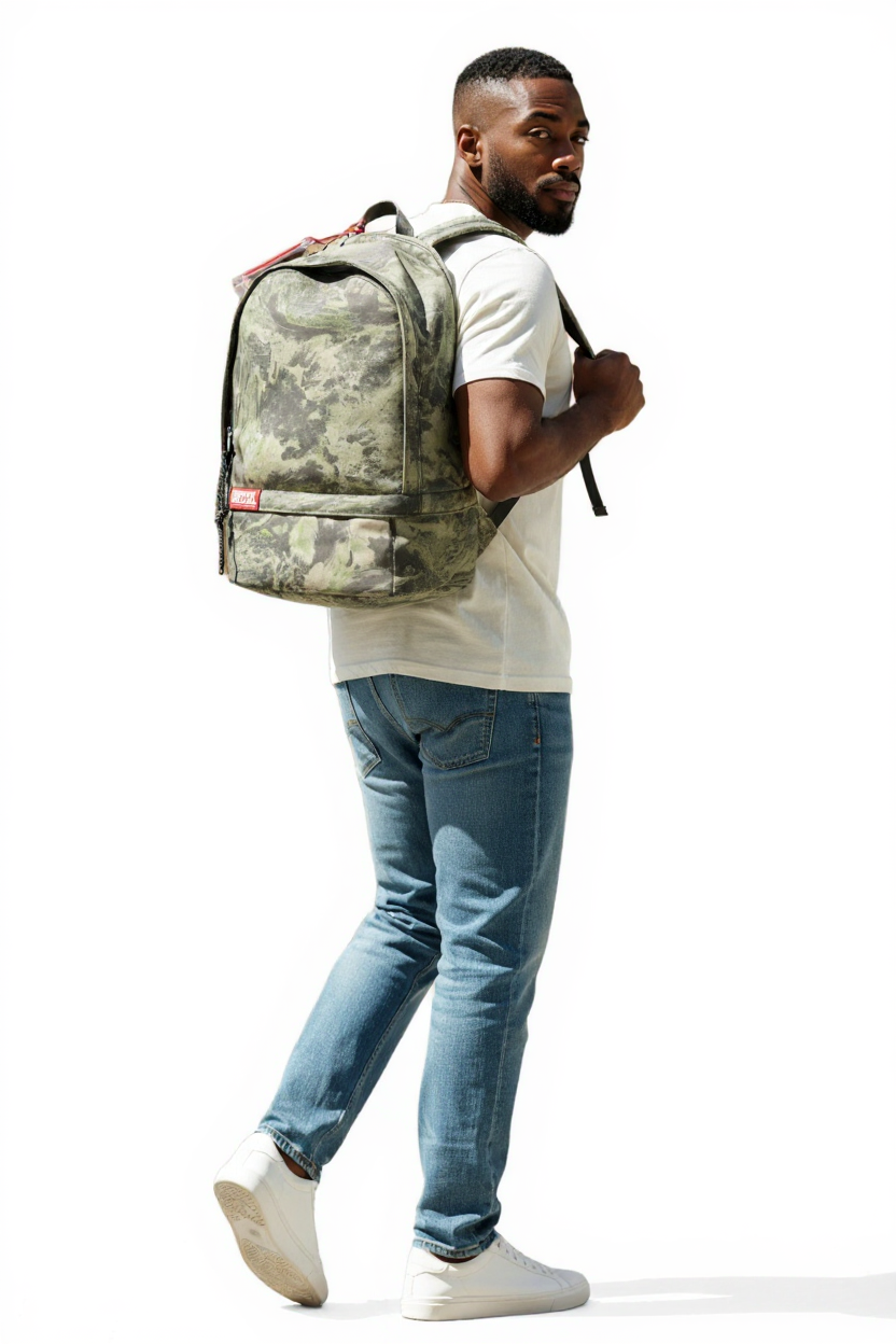 DIESEL Rave Men's Backpack One Size Pattern Logo Zipper All-Season Bag RRP210