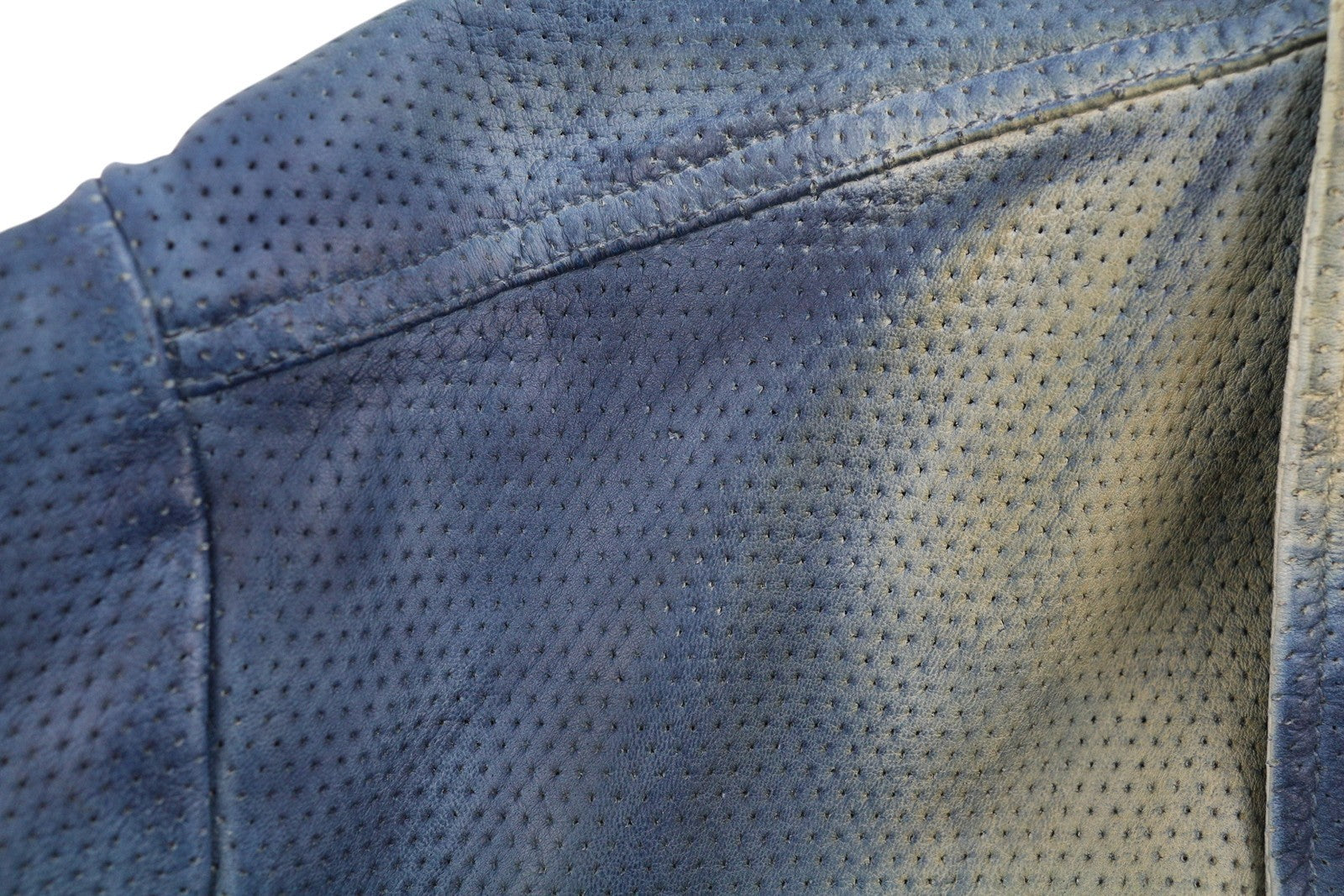 DIESEL L-Clime Men's Jacket 52 Washed Blue Sheepskin Leather Lightwear RRP750