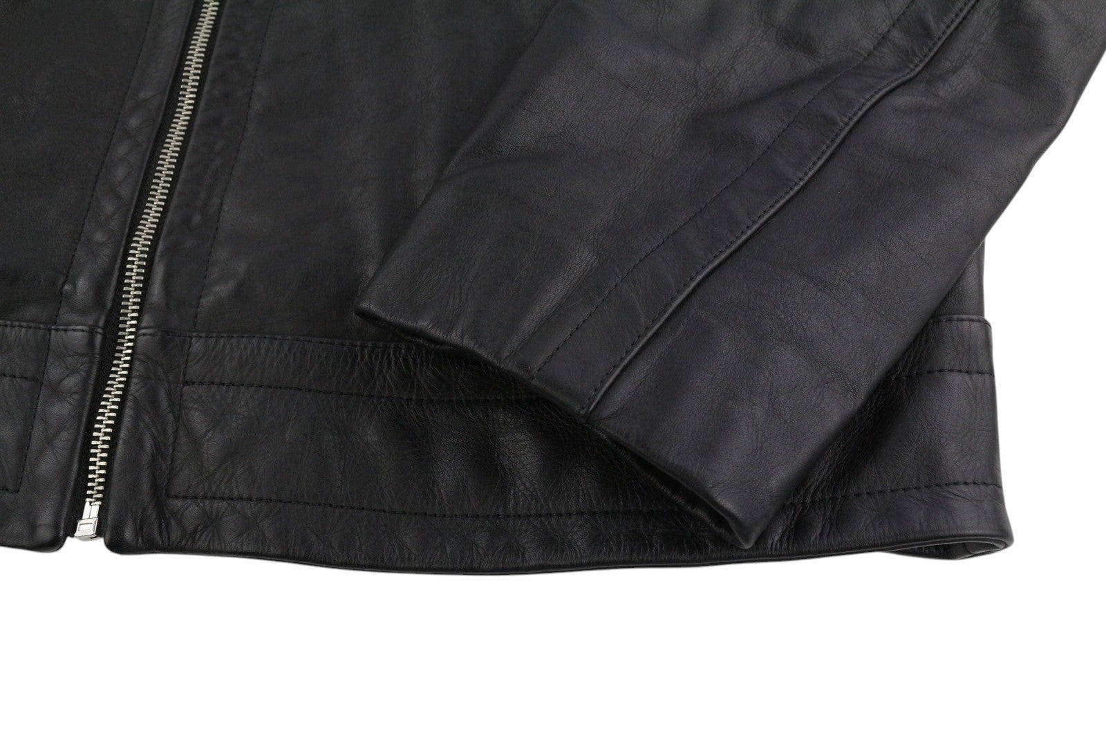 DIESEL L-Cale Men's Jacket L Black Cowhide Leather Polo Neck Light Style RRP650