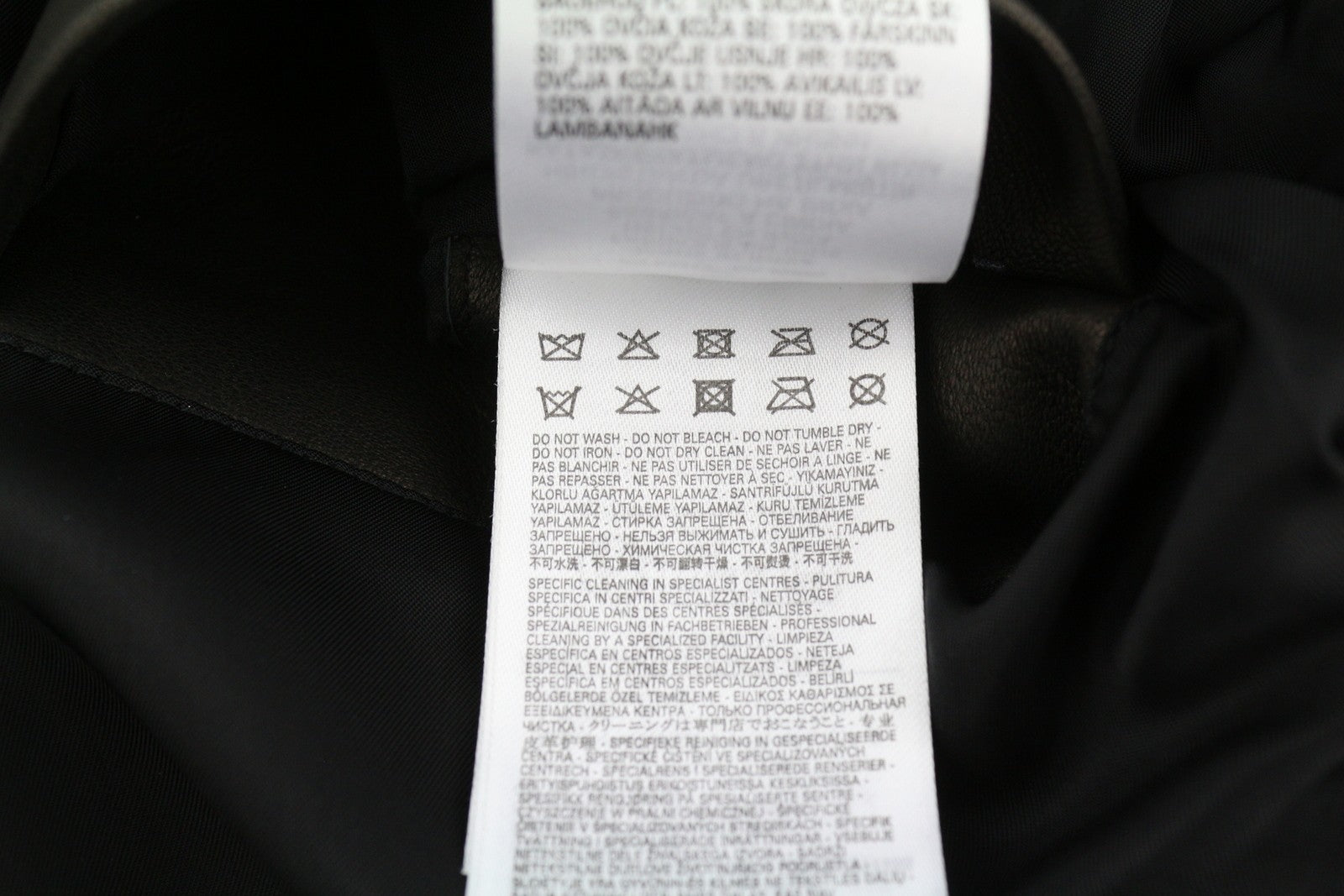 DIESEL L-Metalo Men Jacket 54 Black Sheepskin Leather Zip Lightweight RRP795