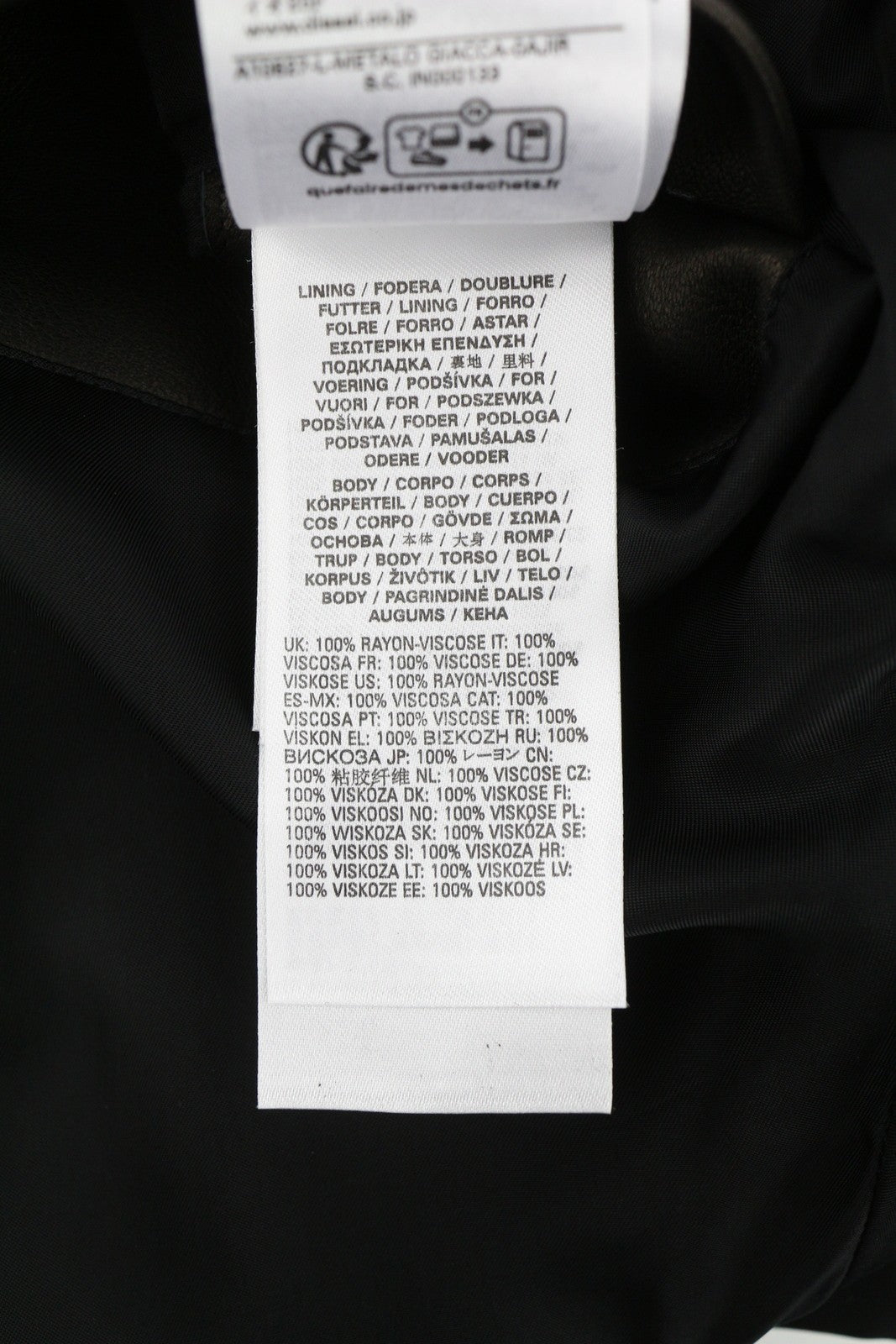 DIESEL L-Metalo Men's Jacket 54 Black Sheepskin Leather Zip Lightweight RRP795