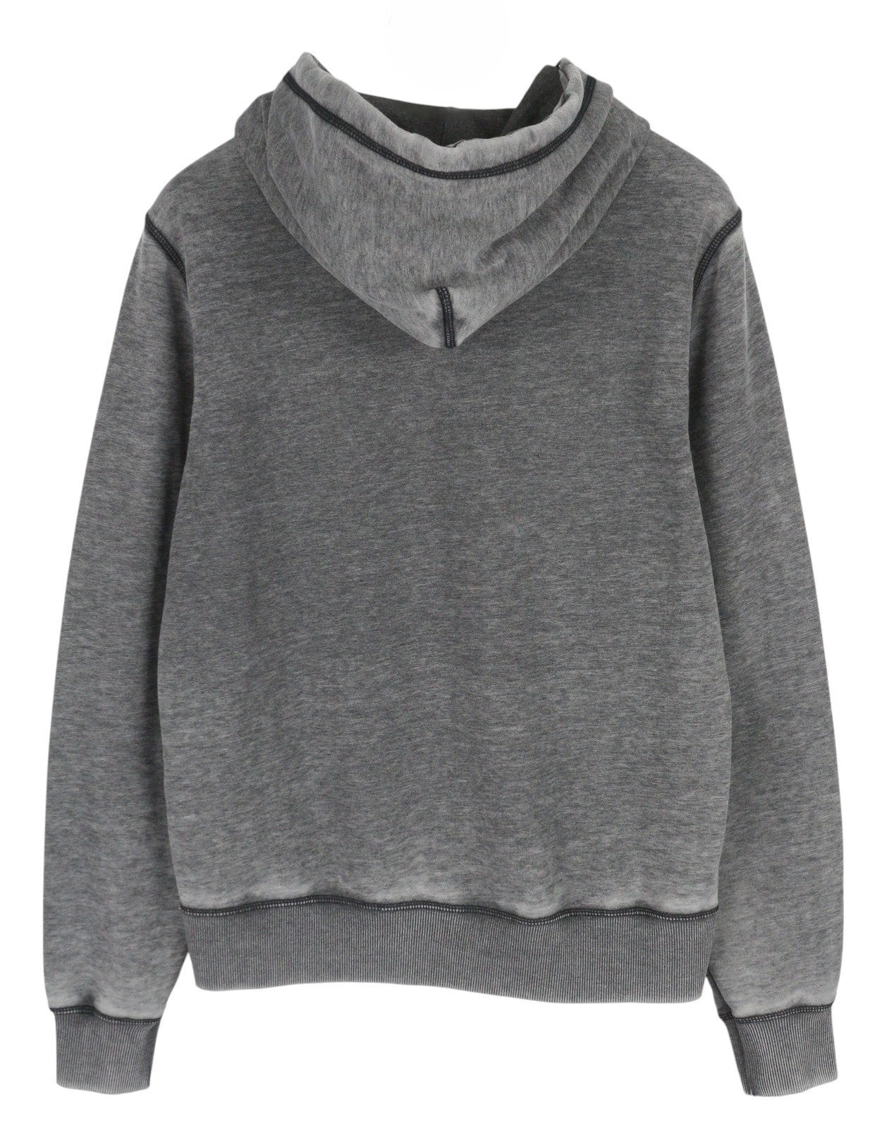 DIESEL S-Ginn-Hood-L1 Men Hoodie L Grey Washed Pullover Kangaroo Pocket RRP250