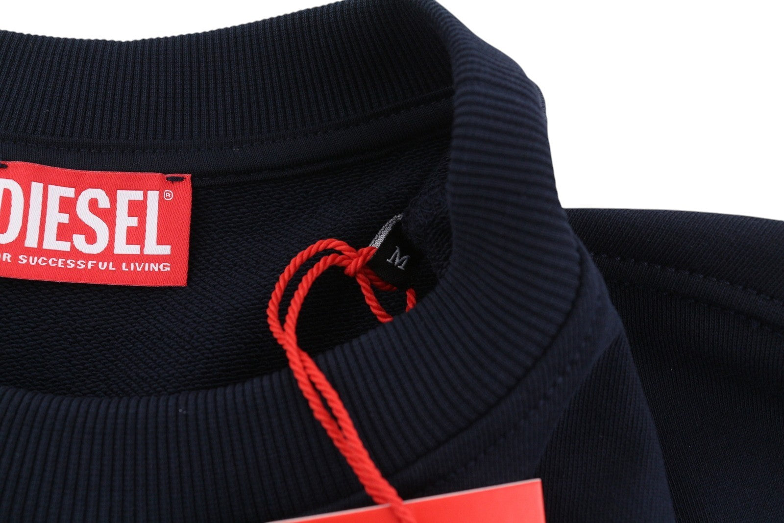 DIESEL S-Ginn-L3 Men's Sweatshirt M Dark Blue Crew Neck Pattern Pullover RRP150