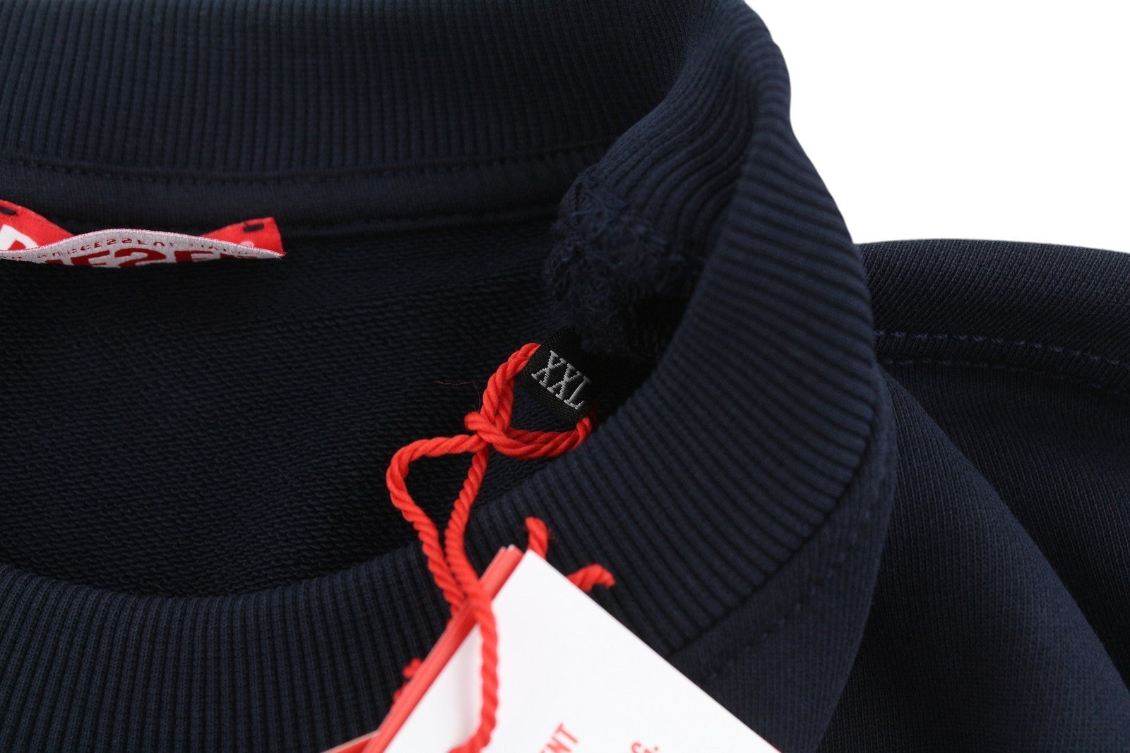 DIESEL S-Ginn-L3 Men's Sweatshirt 2XL Dark Blue Pattern Logo Crew Neck RRP150