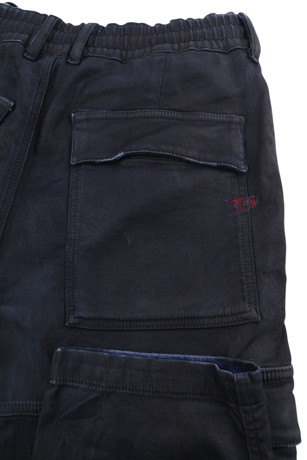 DIESEL D-Krooley-Cargo Jogg 09H05 Men Jeans W32 Dark Blue Elastic Waist RRP350