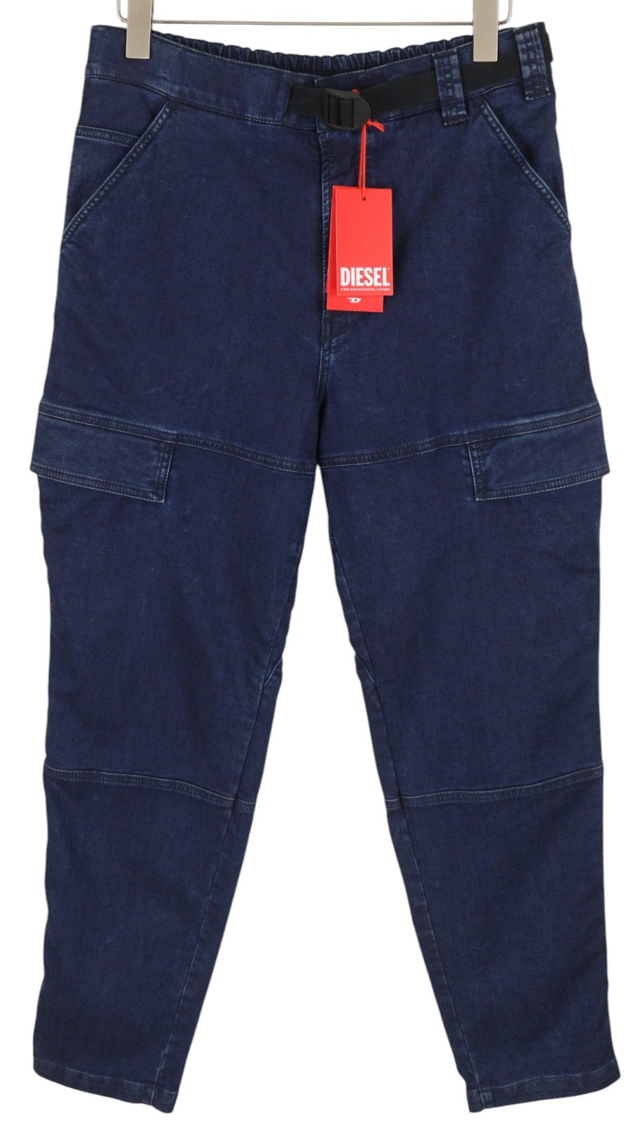 DIESEL D-Krooley-Cargo-Ne 069ZJ Men's Jeans W32 Blue Denim Belted Taper RRP295