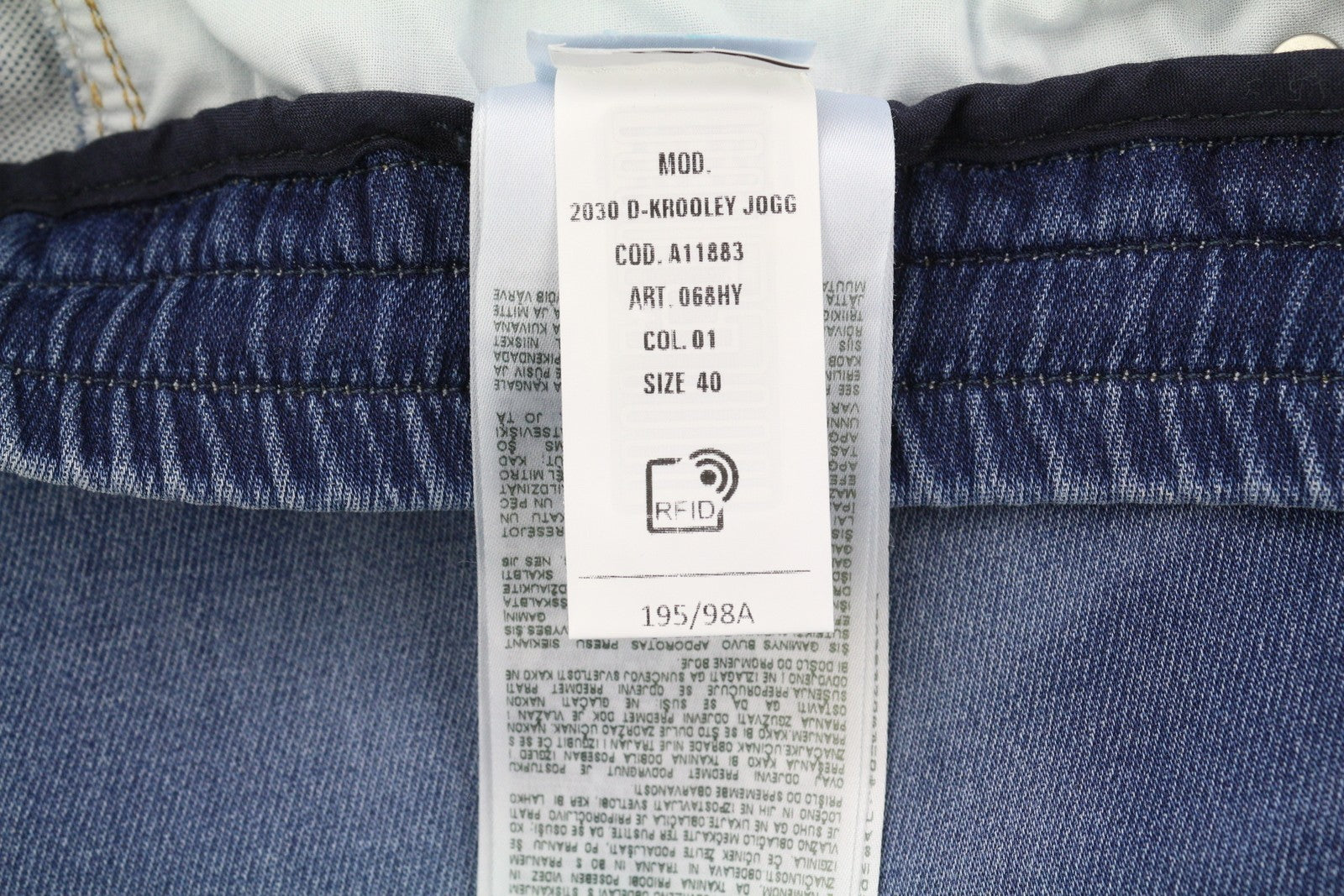 DIESEL 2030 D-Krooley Jogg 068HY Men's Jeans W40 Drawstring Washed Denim RRP295