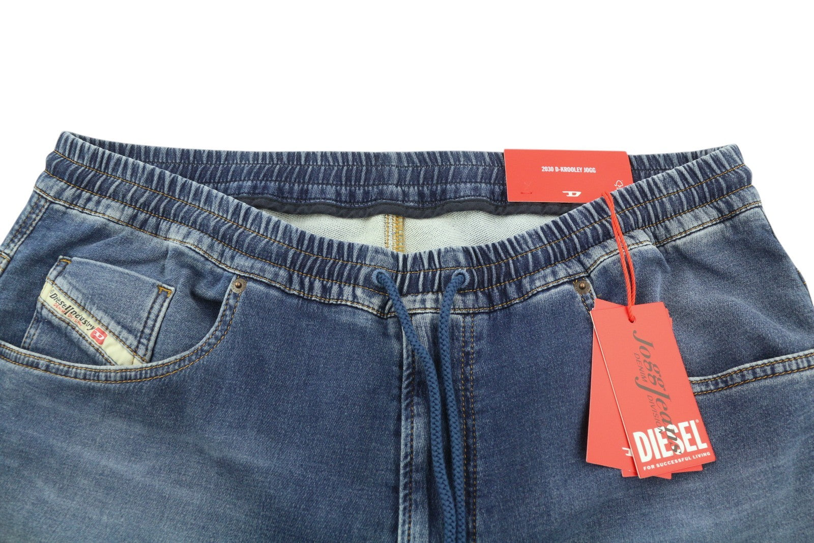 DIESEL 2030 D-Krooley Jogg 068HY Men's Jeans W40 Drawstring Washed Denim RRP295