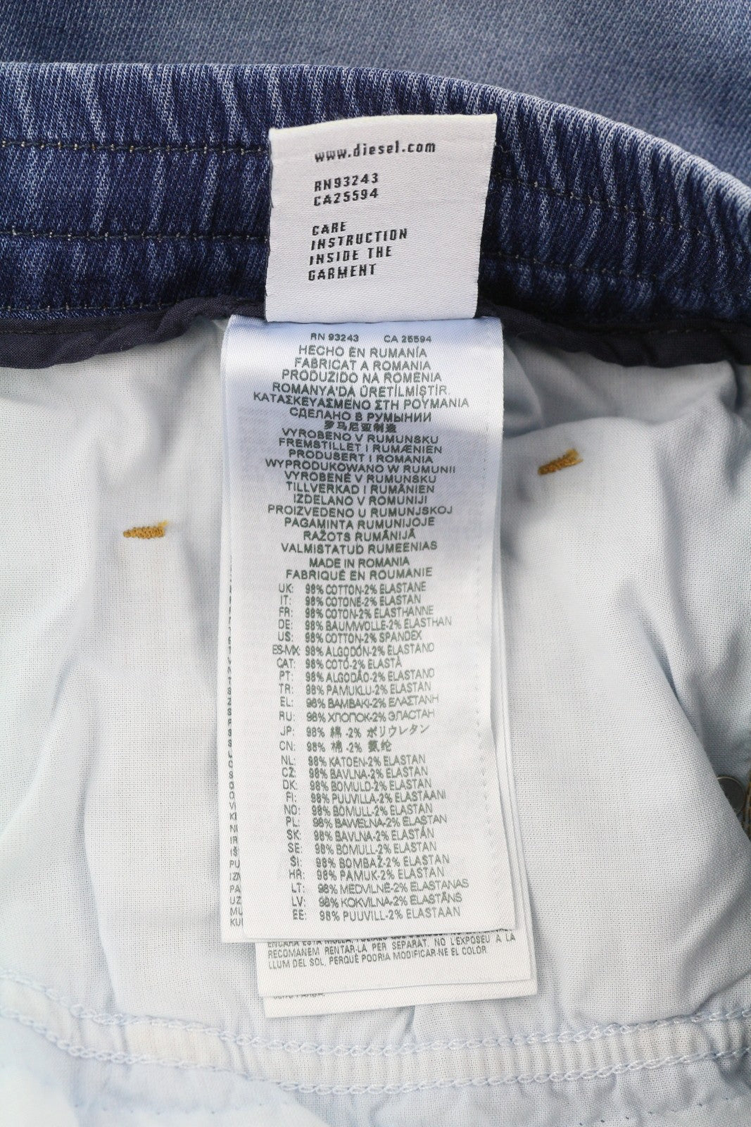 DIESEL 2030 D-Krooley Jogg 068HY Men's Jeans W38 Drawstring Washed Denim RRP295