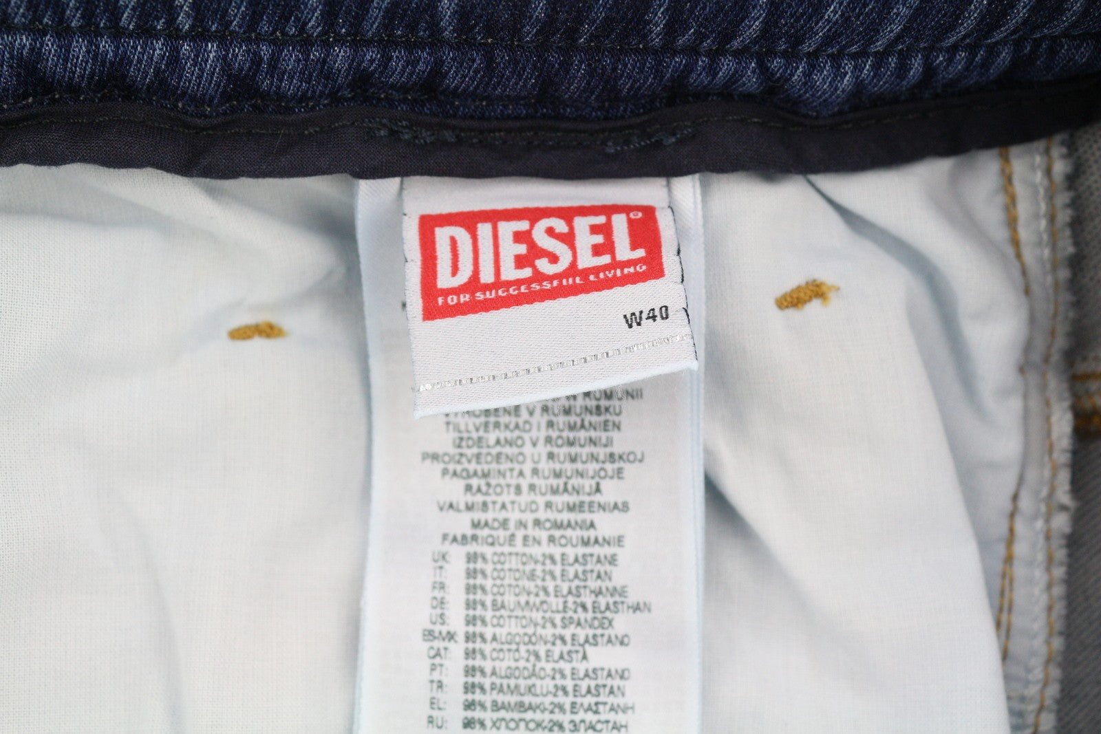 DIESEL 2030 D-Krooley Jogg 068HY Men's Jeans W40 Washed Blue Drawstring RRP295