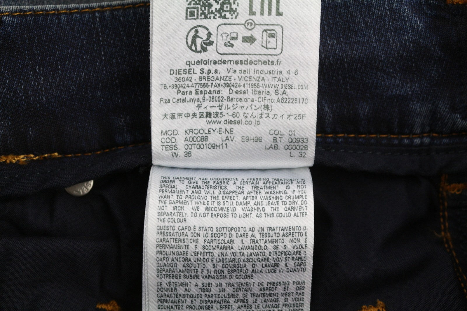 DIESEL Krooley-E-Ne E9H98 Men's Jeans W36/L32 Jogg Distressed Washed RRP295