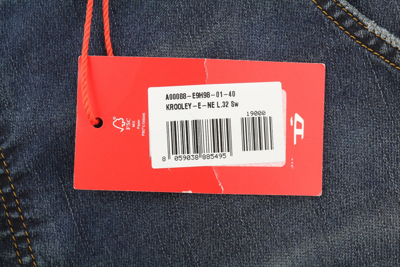 DIESEL Krooley-E-Ne E9H98 Men's Jeans W40/L32 Jogg Distress Washed Blue RRP295