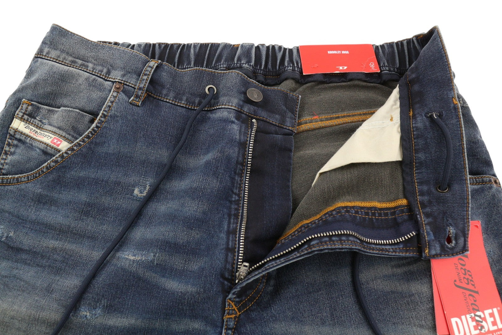 DIESEL Krooley-E-Ne E9H98 Men's Jeans W40/L32 Jogg Distress Washed Blue RRP295