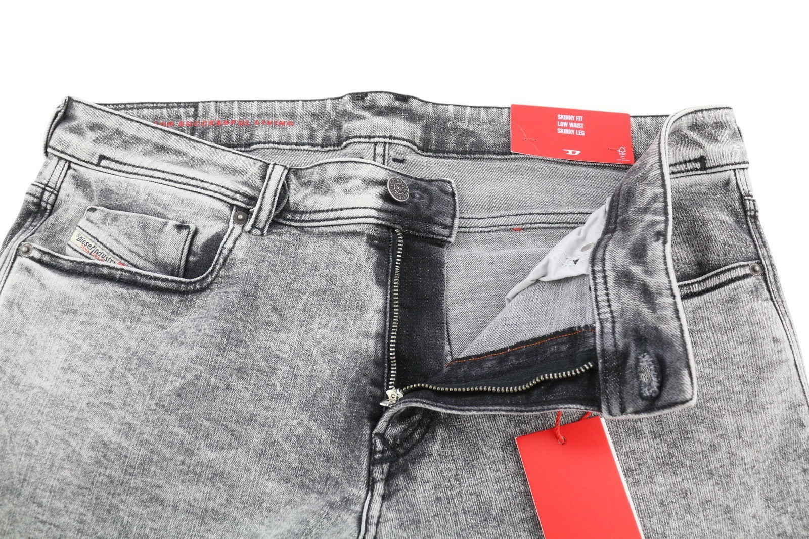 DIESEL 1979 Sleenker 09D89 Men's Jeans W32/L30 Skinny Slim Stretch Grey RRP195