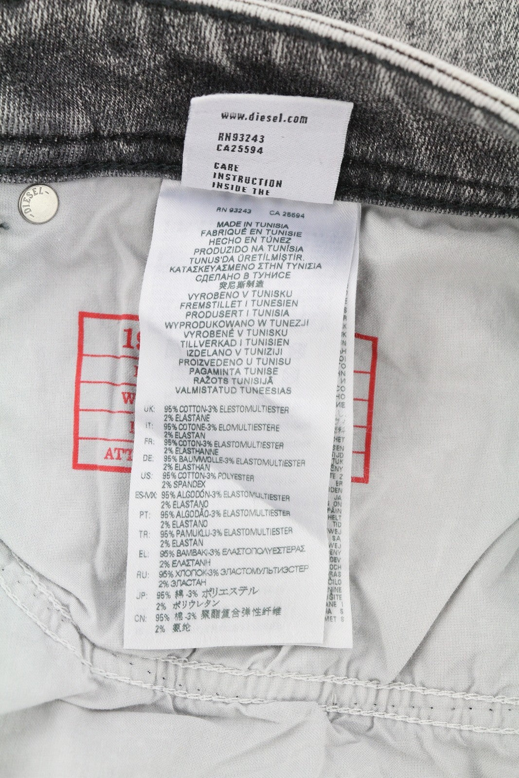 DIESEL 1979 Sleenker 09D89 Men's Jeans W32/L32 Skinny Low Stretch Grey RRP195