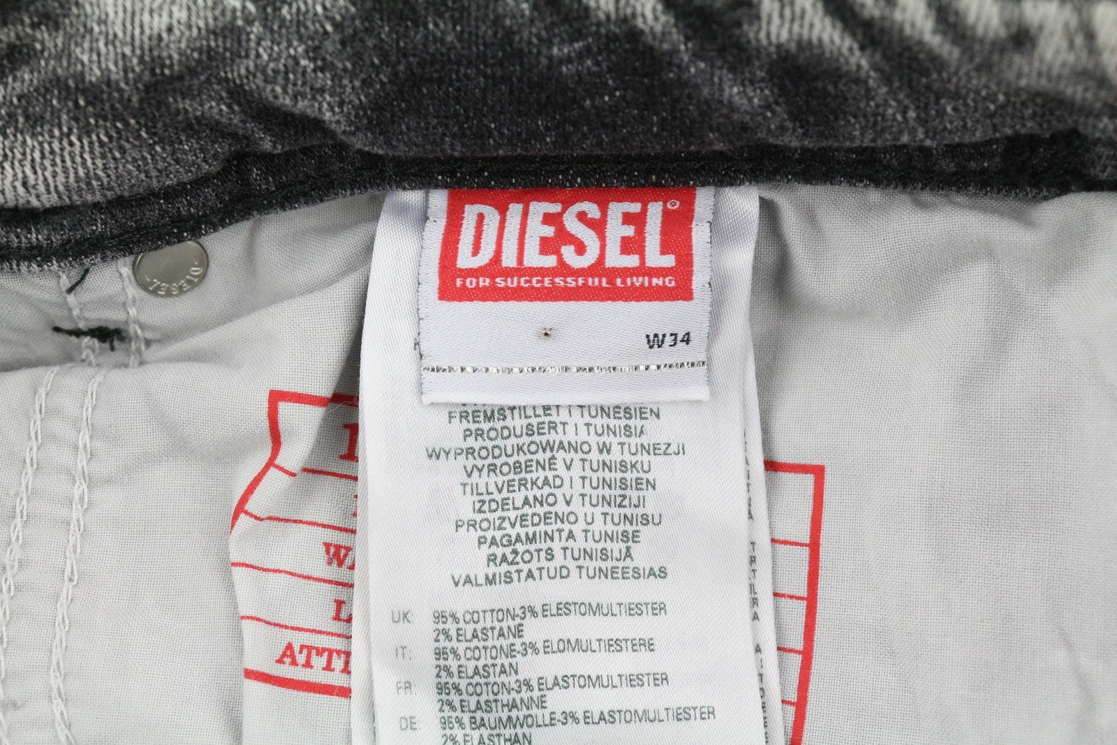 DIESEL 1979 Sleenker 09D89 Men's Jeans W34/L32 Stretch Skinny Fit Grey RRP195