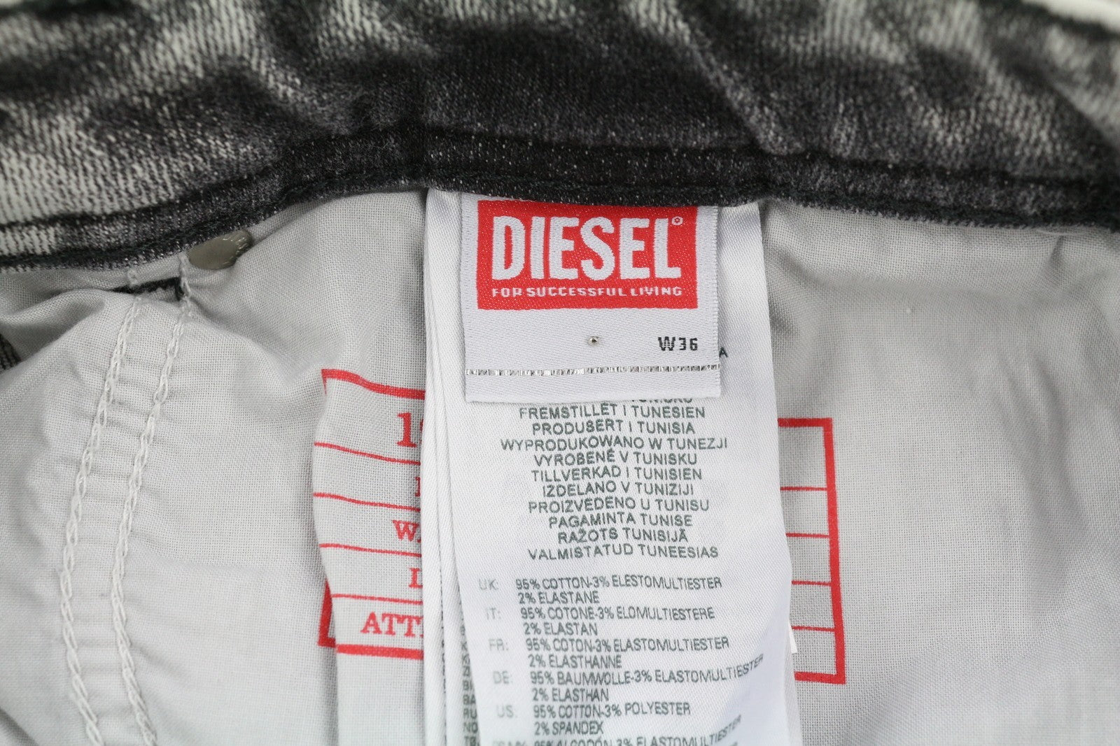 DIESEL 1979 Sleenker 09D89 Men's Jeans W36/L34 Stretch Skinny Grey Low RRP195