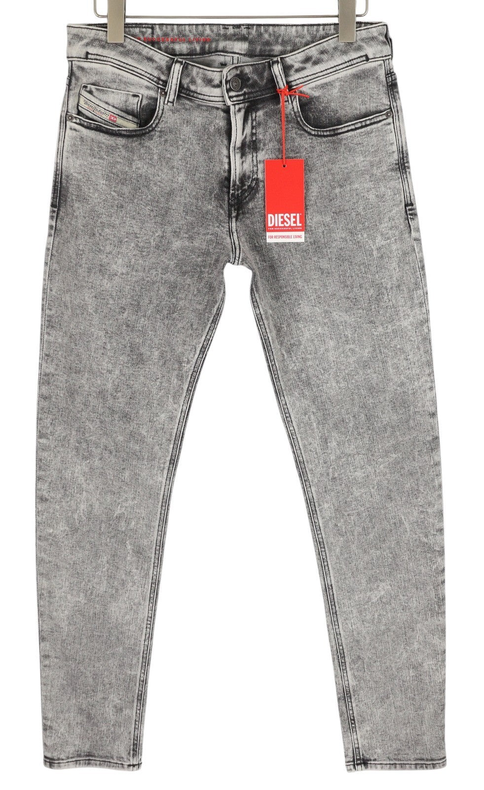 DIESEL 1979 Sleenker 09D89 Men's Jeans W32/L30 Skinny Leg Low Waist Grey RRP195