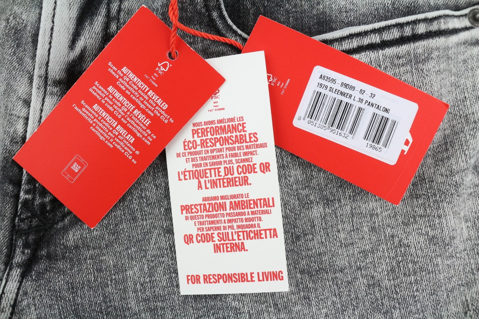 DIESEL 1979 Sleenker 09D89 Men's Jeans W32/L30 Skinny Leg Low Waist Grey RRP195