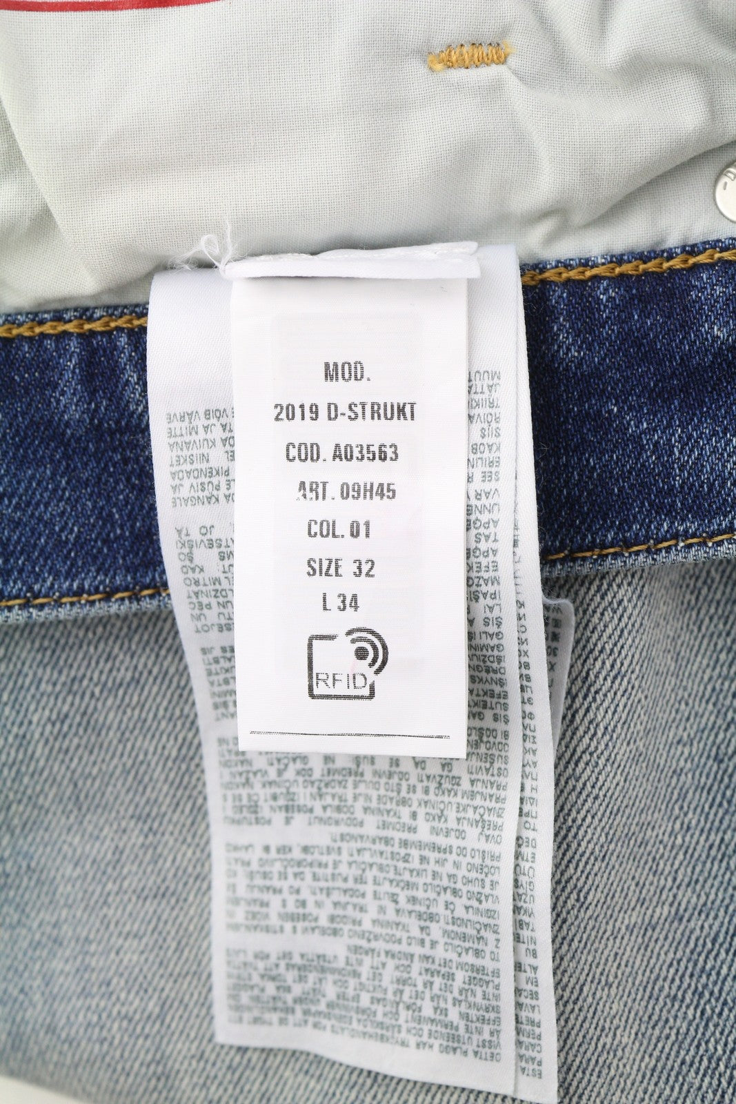 DIESEL 2019 D-Strukt 09H45 Men's Jeans W32/L34 Stretch Blue Distressed RRP250